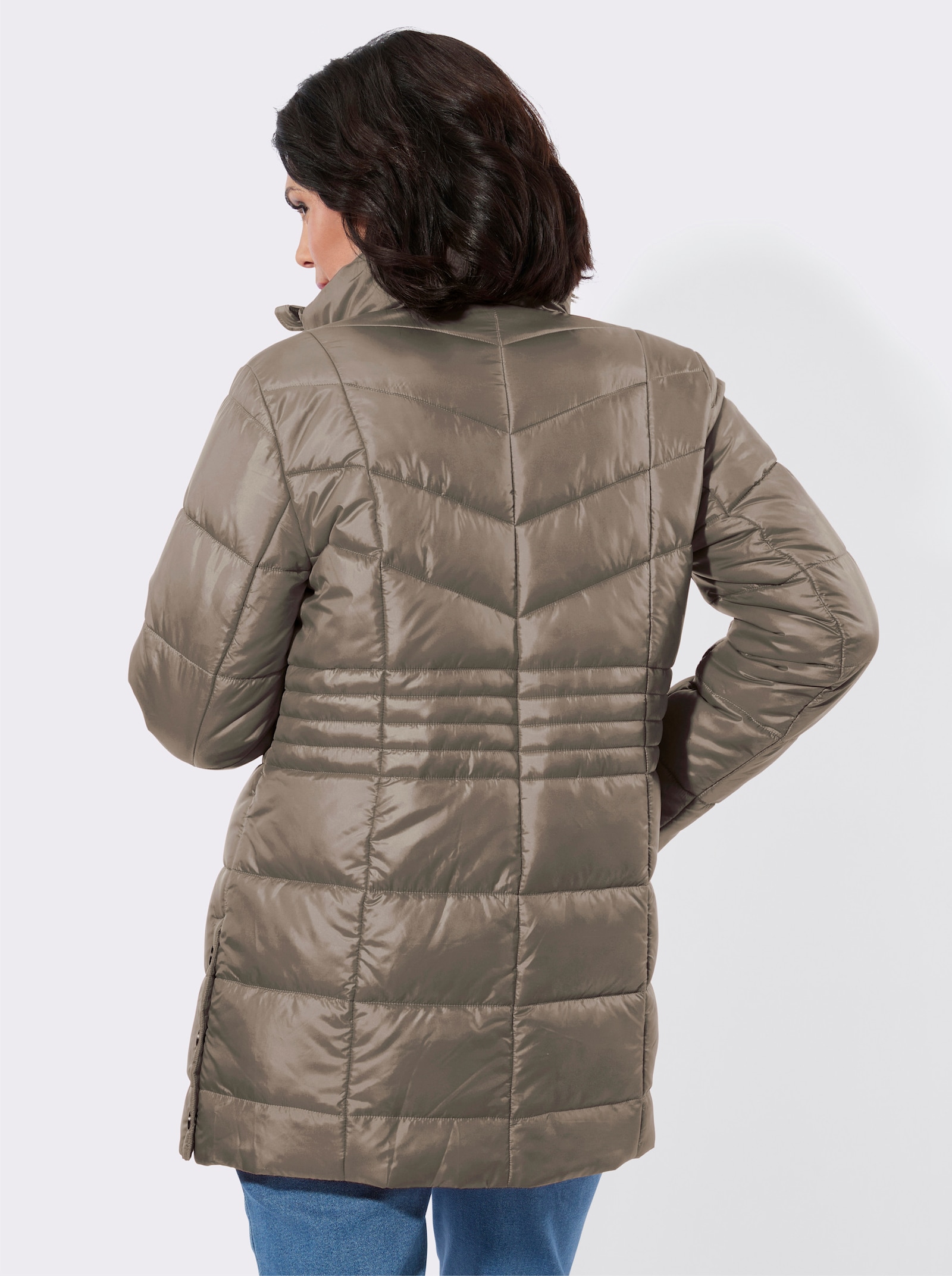 Winterjacke mit schmeichelnder Steppung - sesam