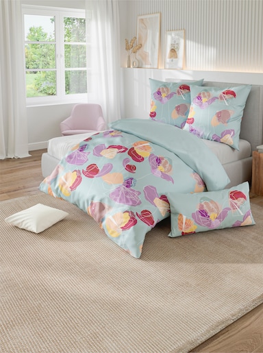 wäschepur Bettwäsche - mint-apricot-bedruckt