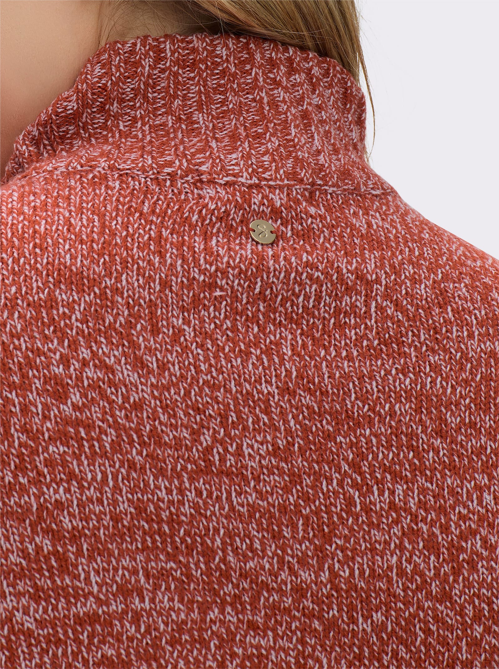 sheego Pullover in melierter Strickqualität - rostrot-meliert