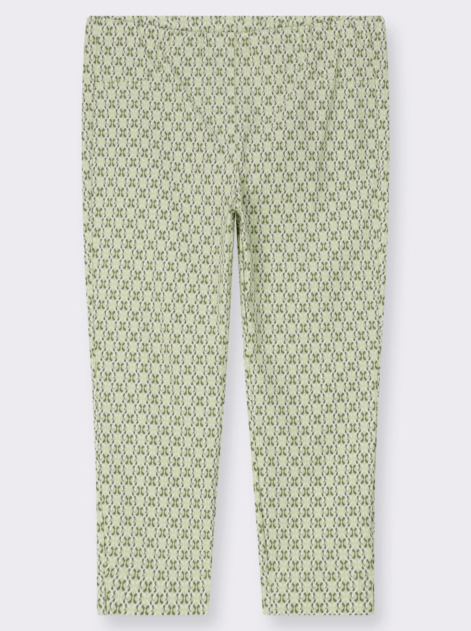  Bengalinhose mit Schlitzen am Bein - pistazie-khaki-bedruckt
