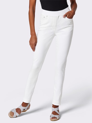 CREATION L PREMIUM Jean coton et lyocell - blanc