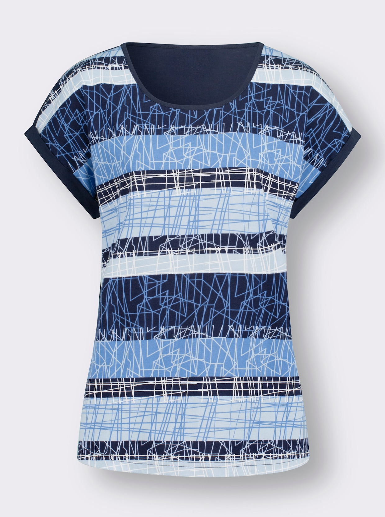 Shirt met korte mouwen - ijsblauw/nachtblauw bedrukt