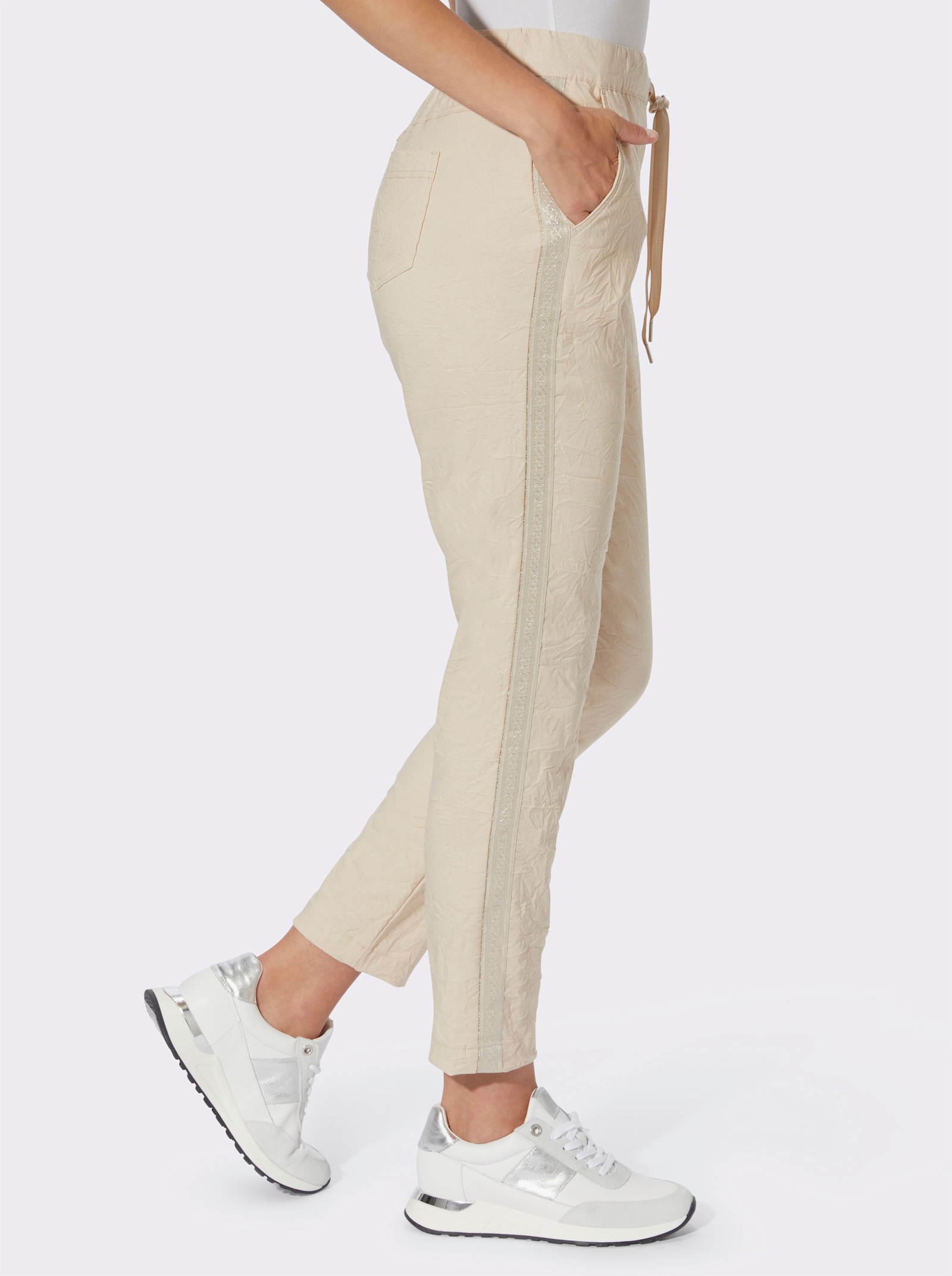 heine Pantalon skinny effet froissé - sable