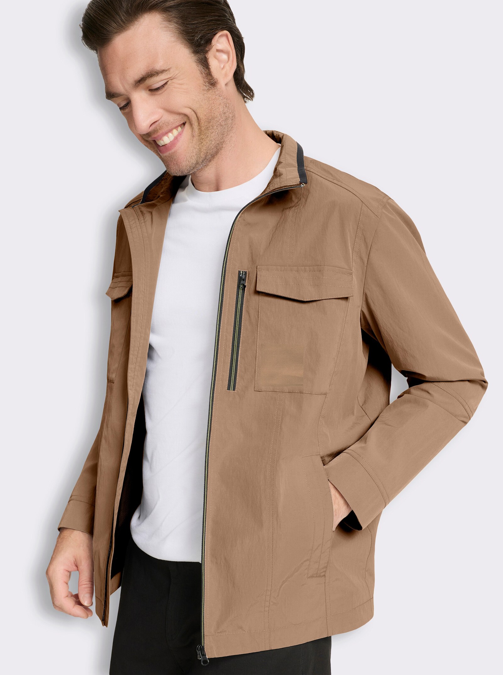 Marco Donati Longjacke mit Wetterschutz-Ausrüstung - camel