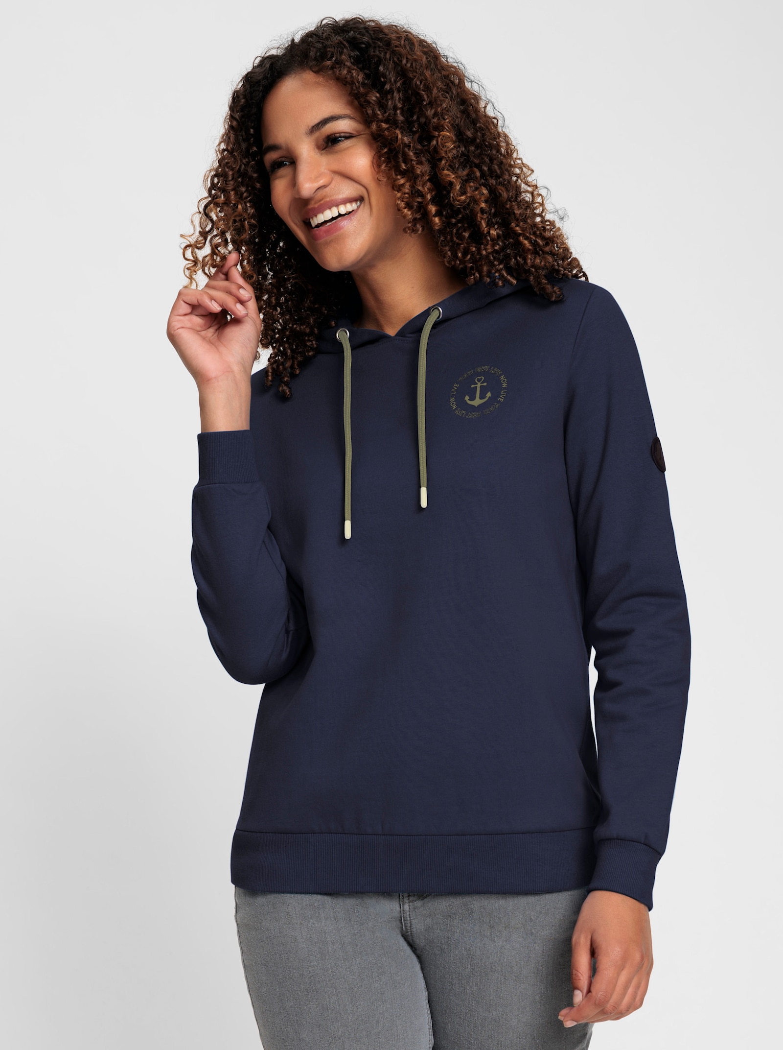 Sweatshirt mit angerauter Innenseite - marine