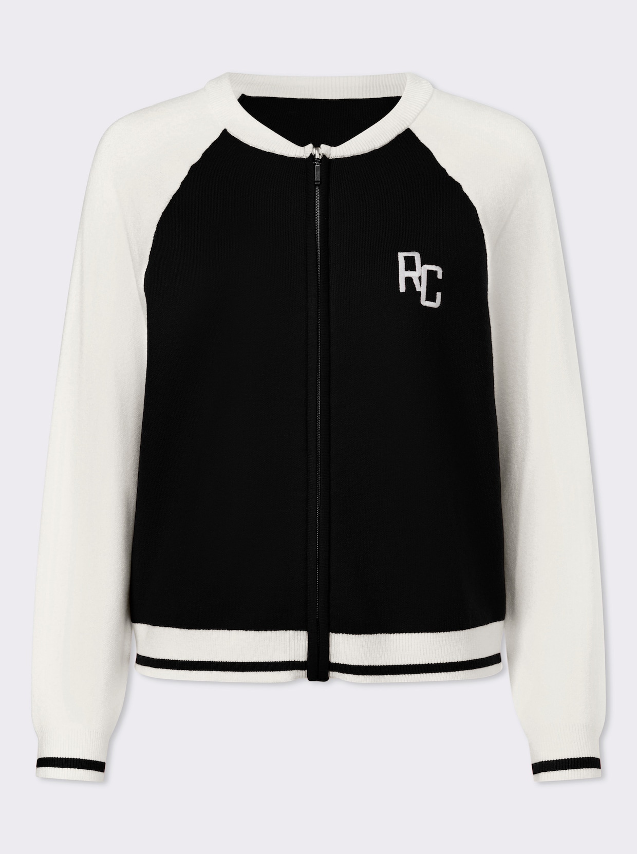 heine Fijn gebreid vest - zwart/ecru