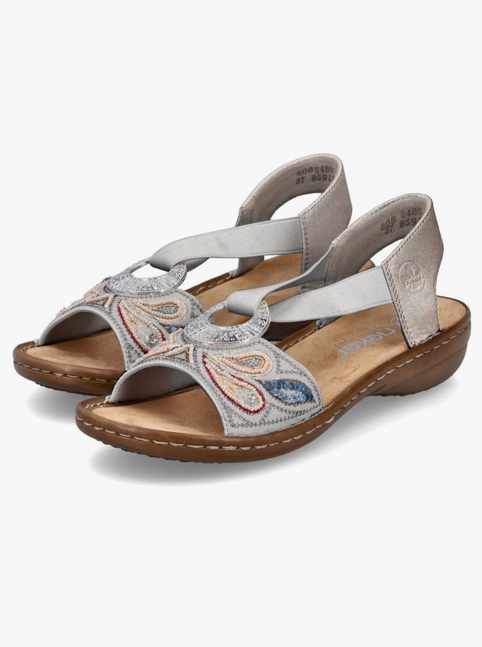 Rieker Sandalette aus Lederimitat, von Rieker - hellgrau