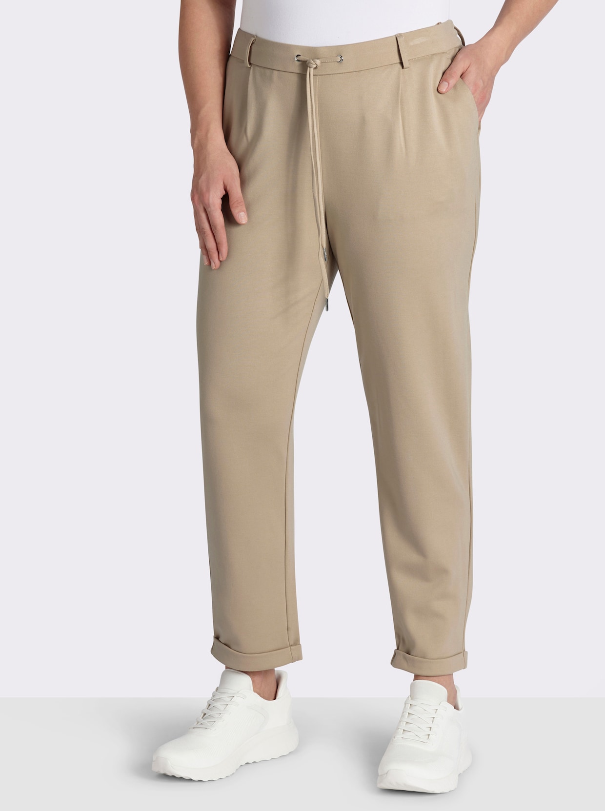 Jogg Pants in Interlock-Qualität - beige