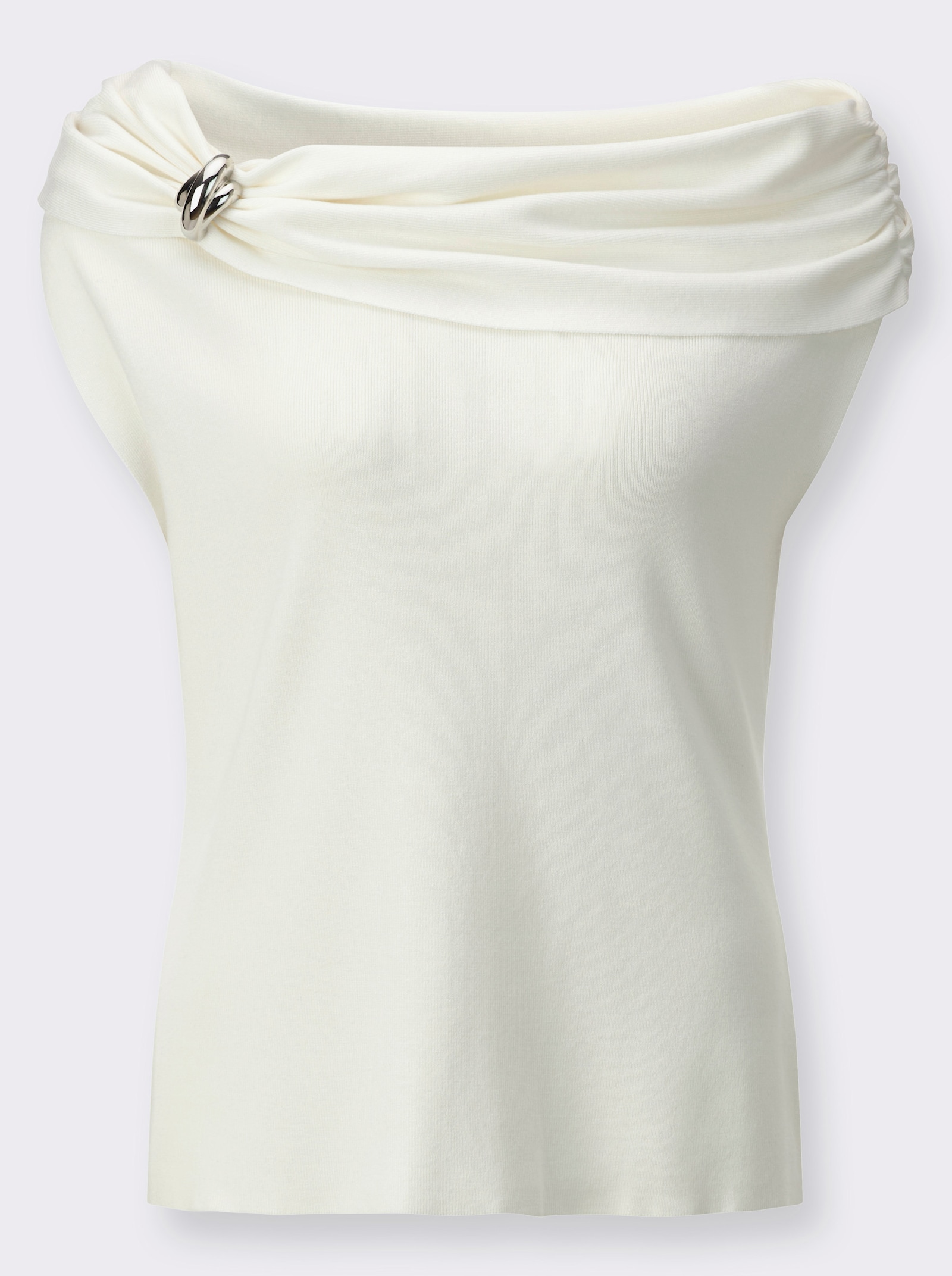 Slip-over met carmenhals - ecru