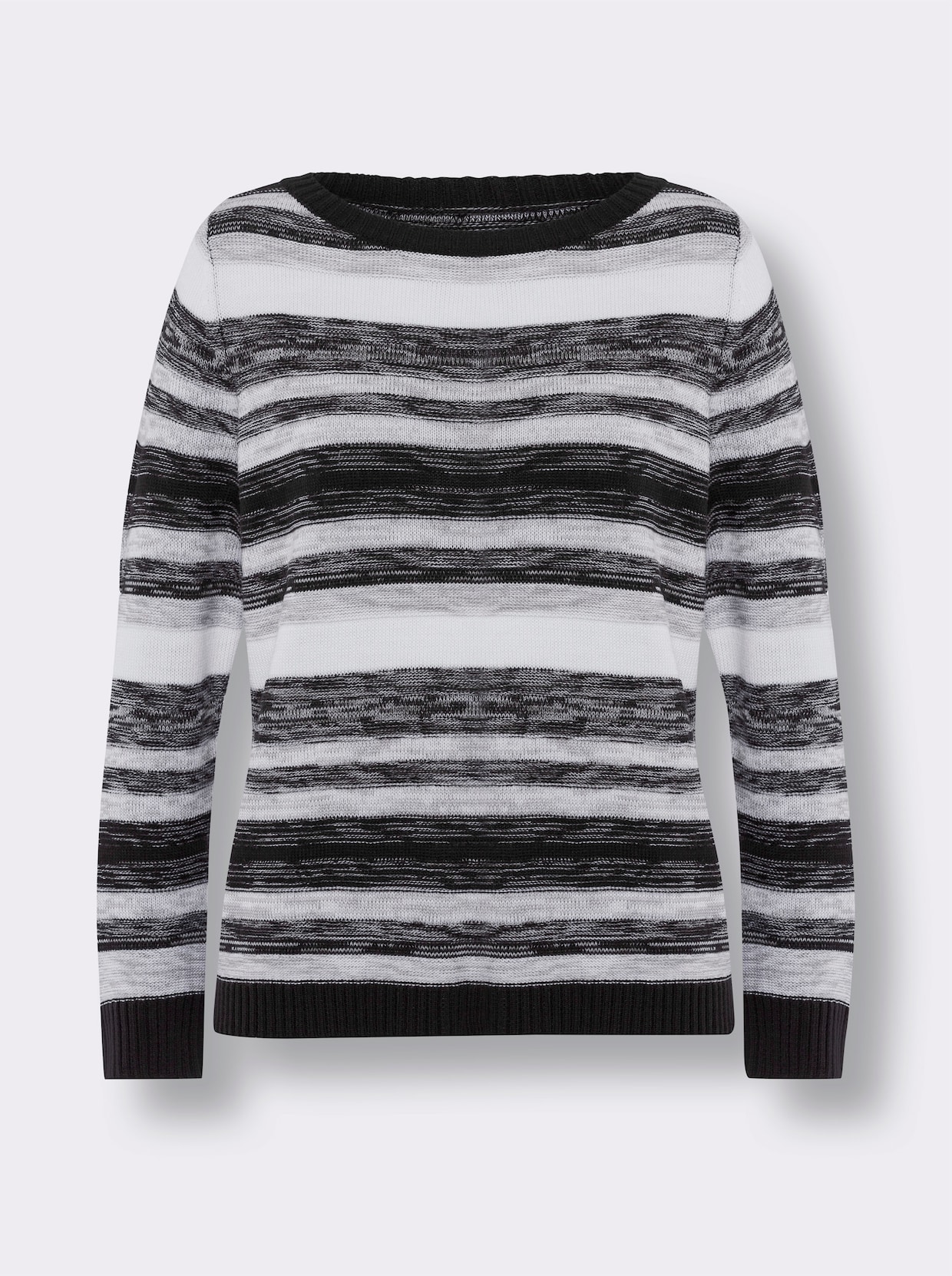Pullover met lange mouwen - zwart/steengrijs gestreept