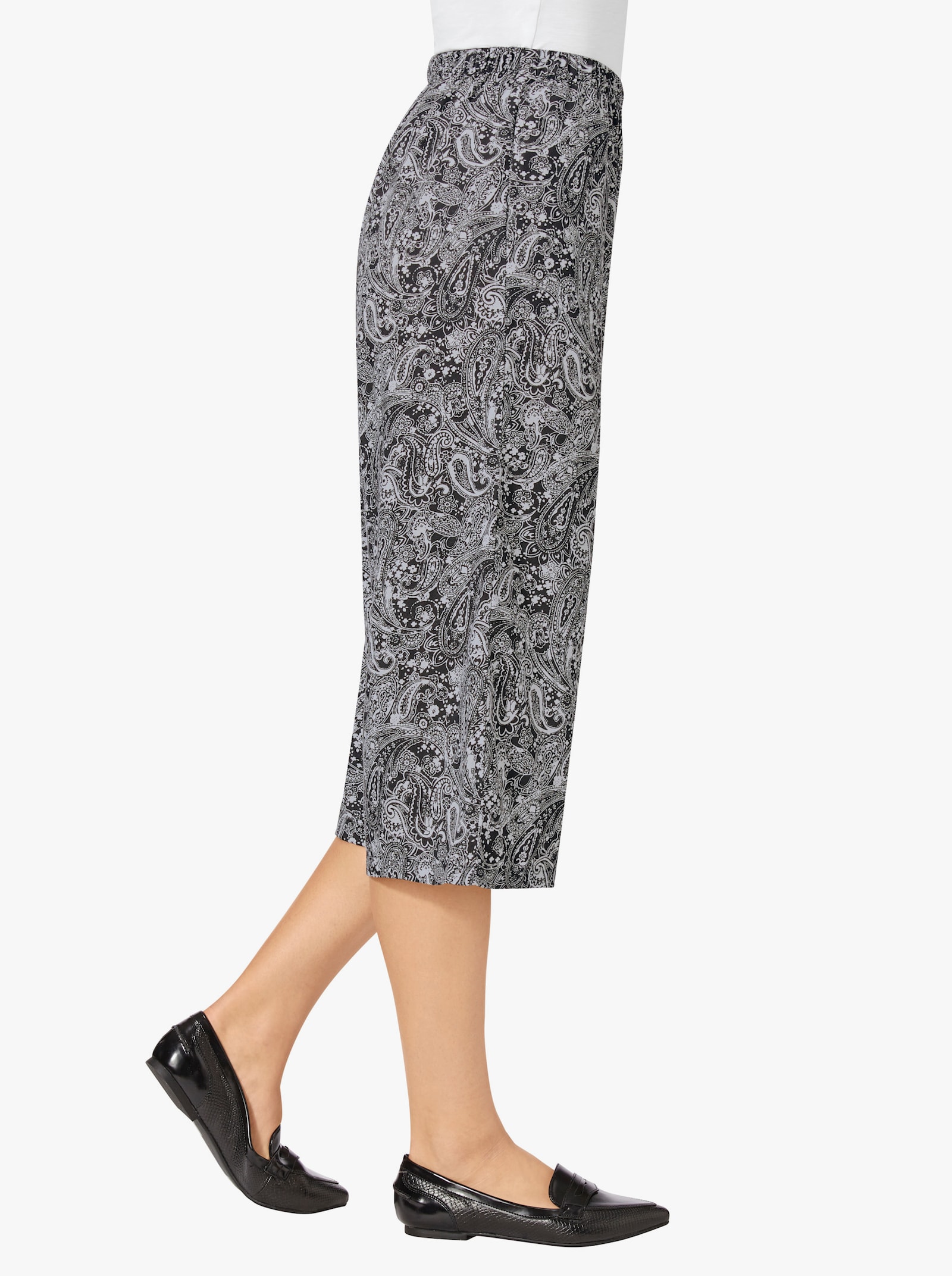 Culotte in Hosenrock-Form - schwarz-weiss-gemustert