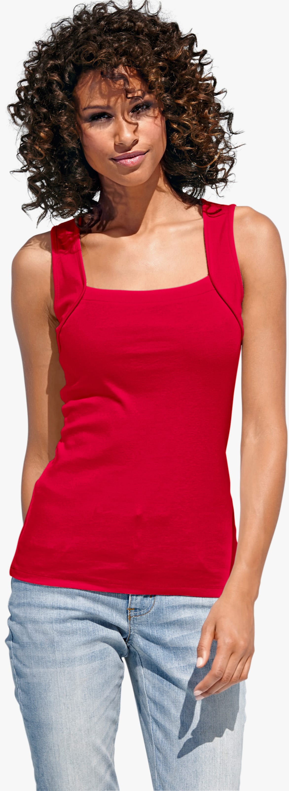 heine Shirttop met vierkante hals - rood