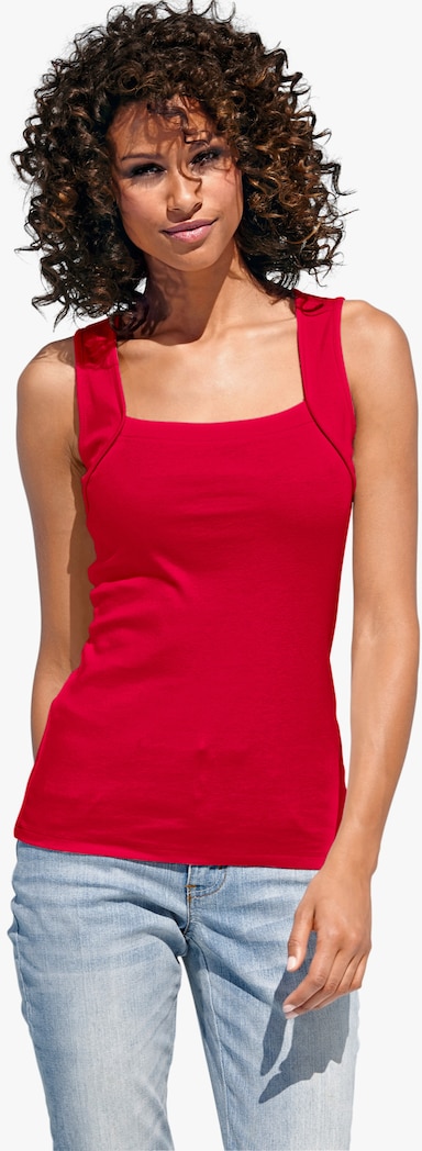 heine Top met vierkante hals - rood