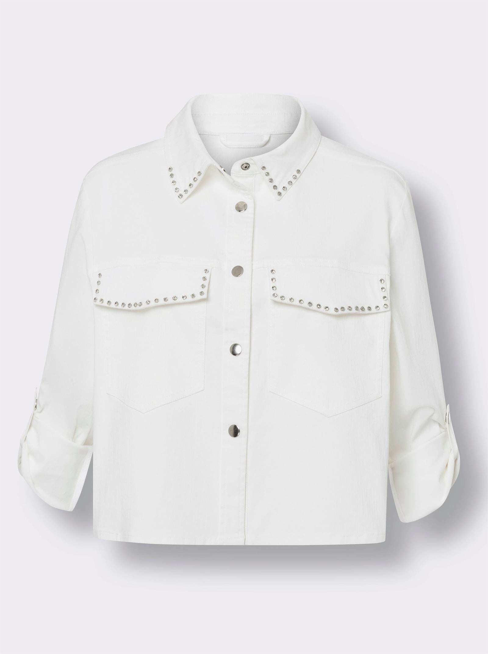 heine Blusenjacke mit krempelbaren Ärmeln - ecru