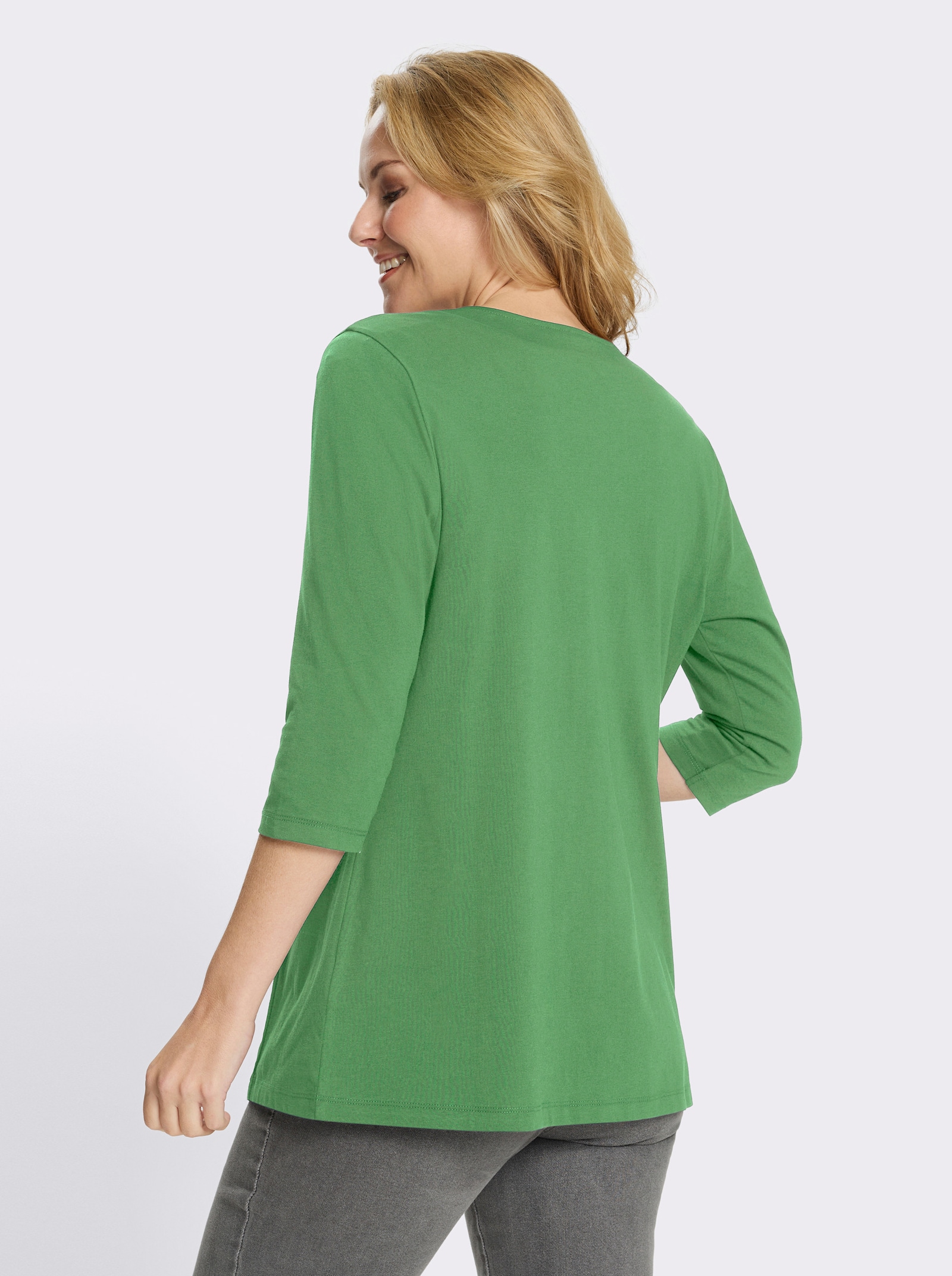 Shirtjacke mit 3/4-Ärmeln - apfel