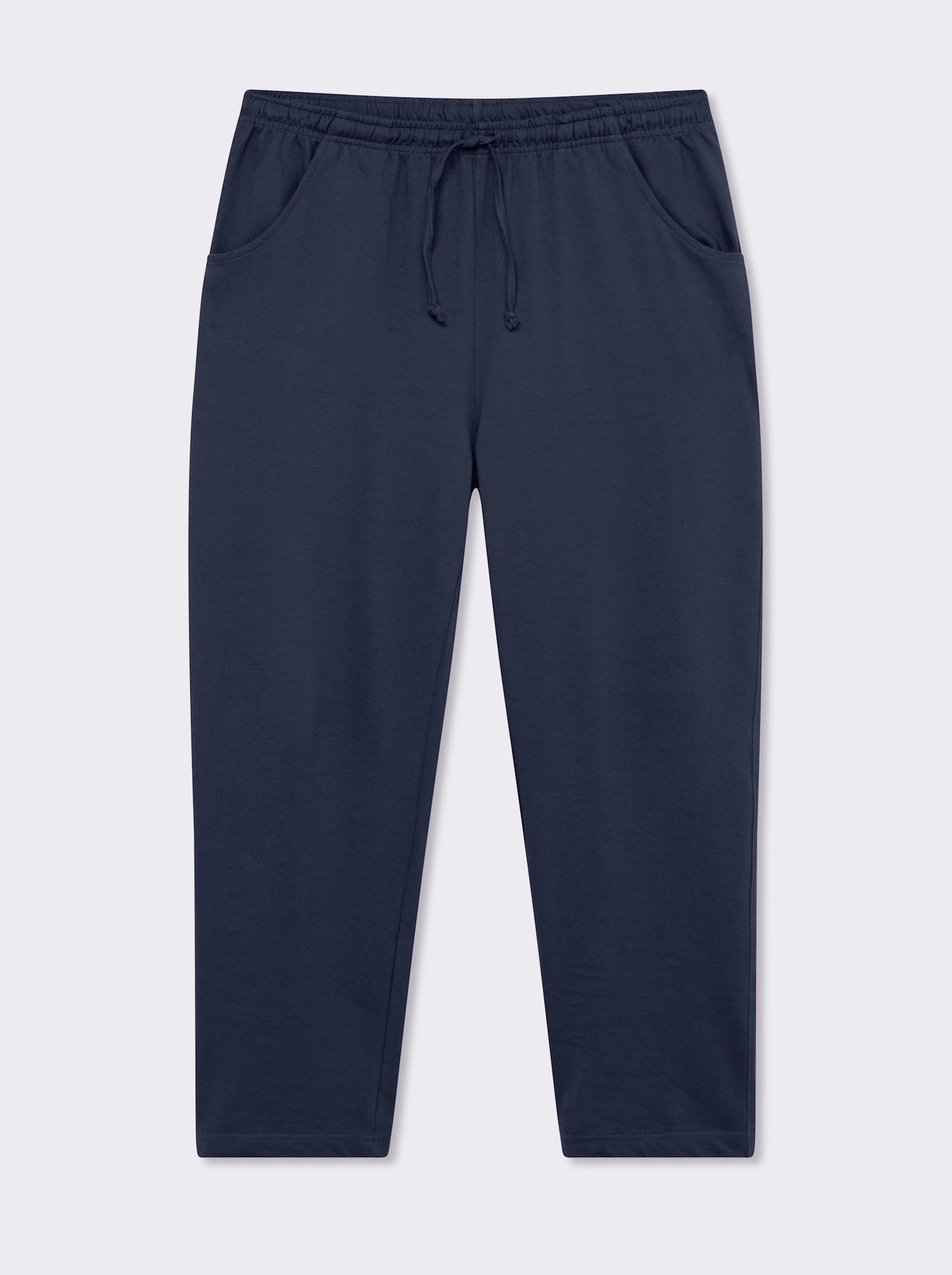 Jerseyhose mit Tunnelzug und Bindeband - marine