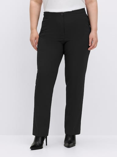 Come on Bügelfaltenhose in Bauch-weg-Form - schwarz