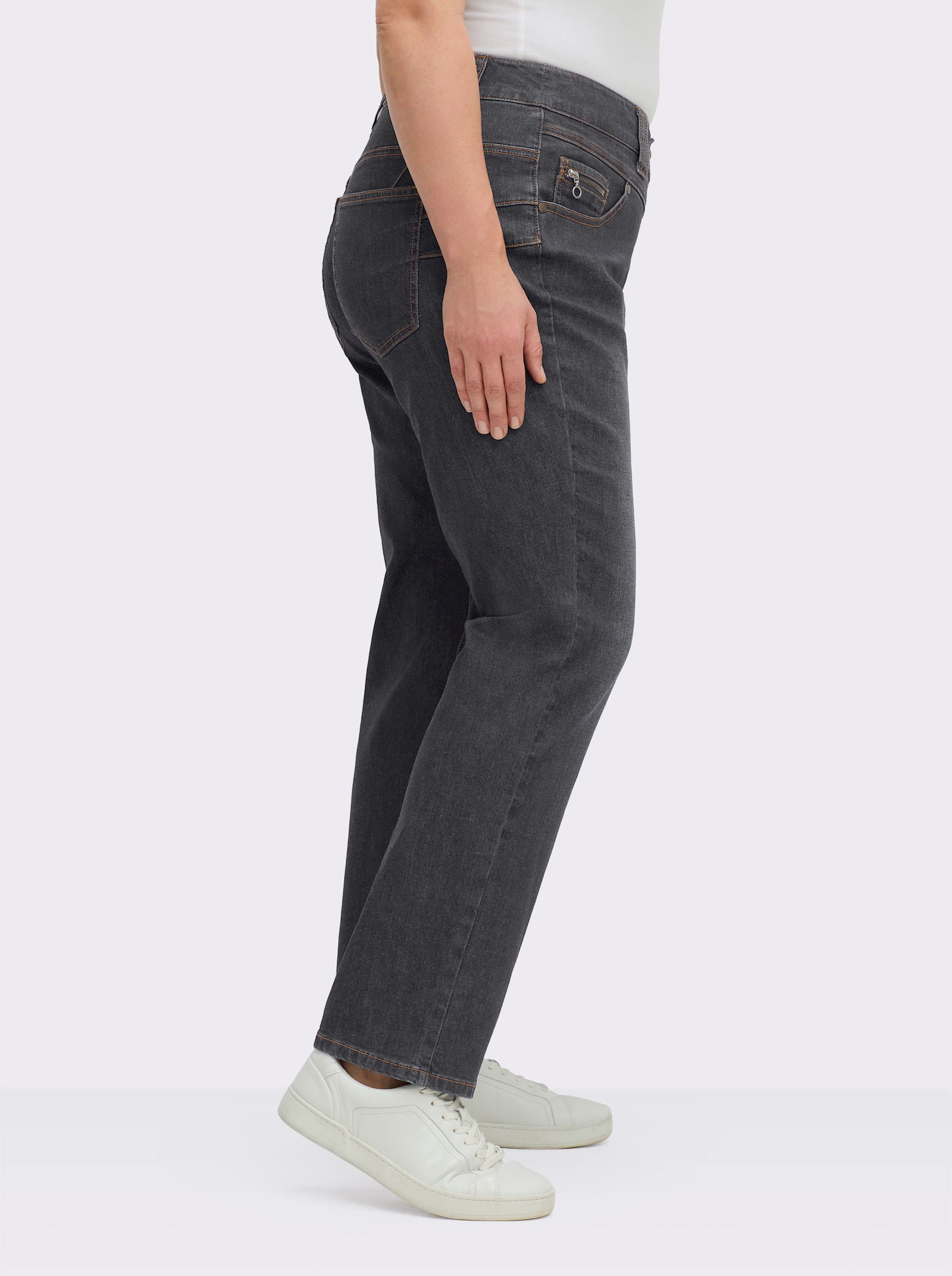 sheego Jeans met push-up-effect - antraciet/grey-denim
