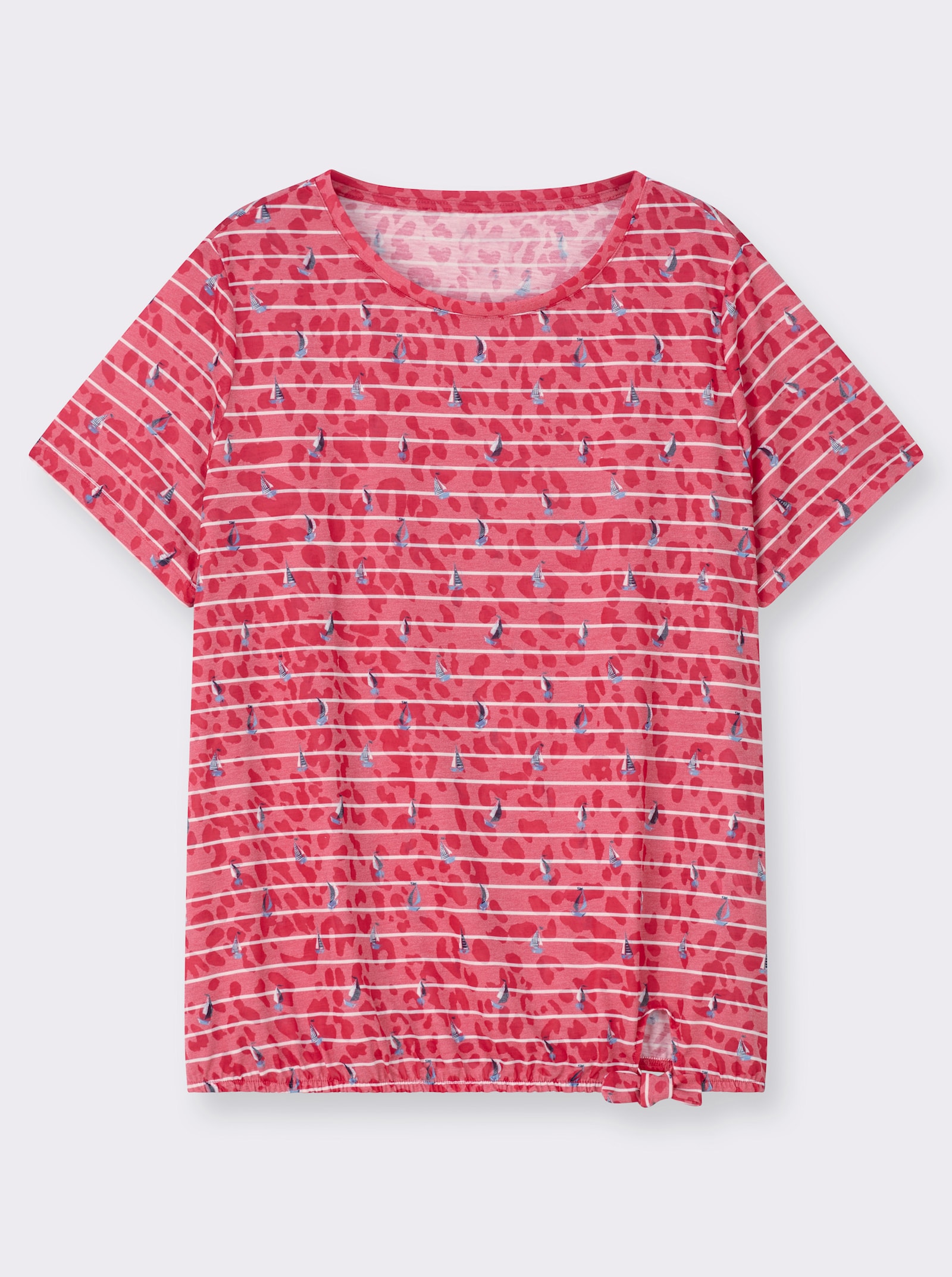 Rundhalsshirt in Ausbrenner-Qualität - erdbeere-bedruckt