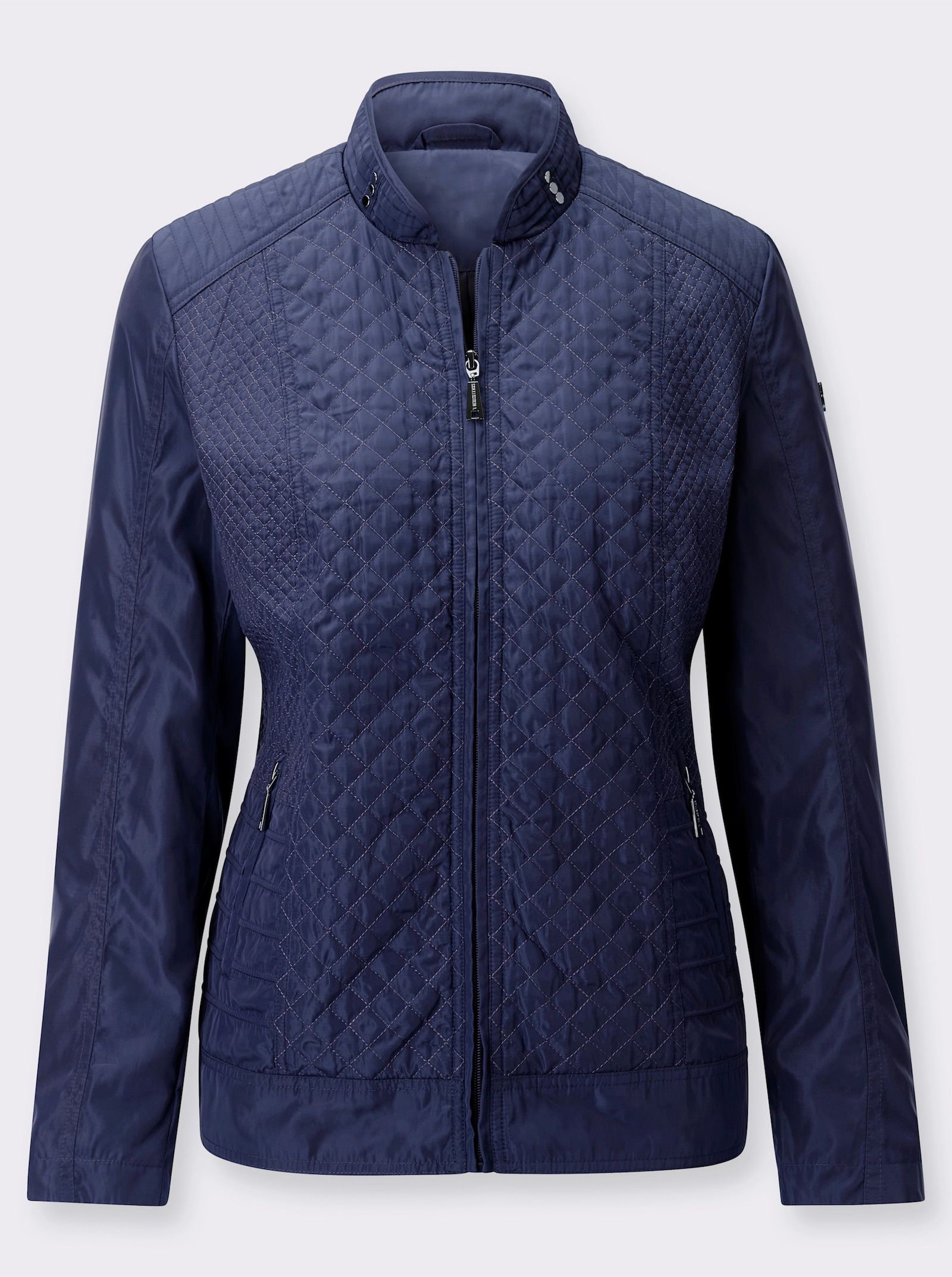 Steppjacke mit verdeckten Reißverschluss-Taschen - marine