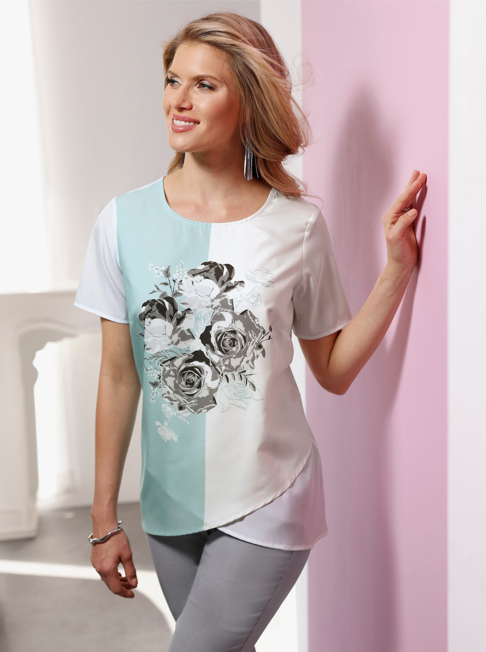 Bengalinhose mit Zierreißverschlüssen - grau