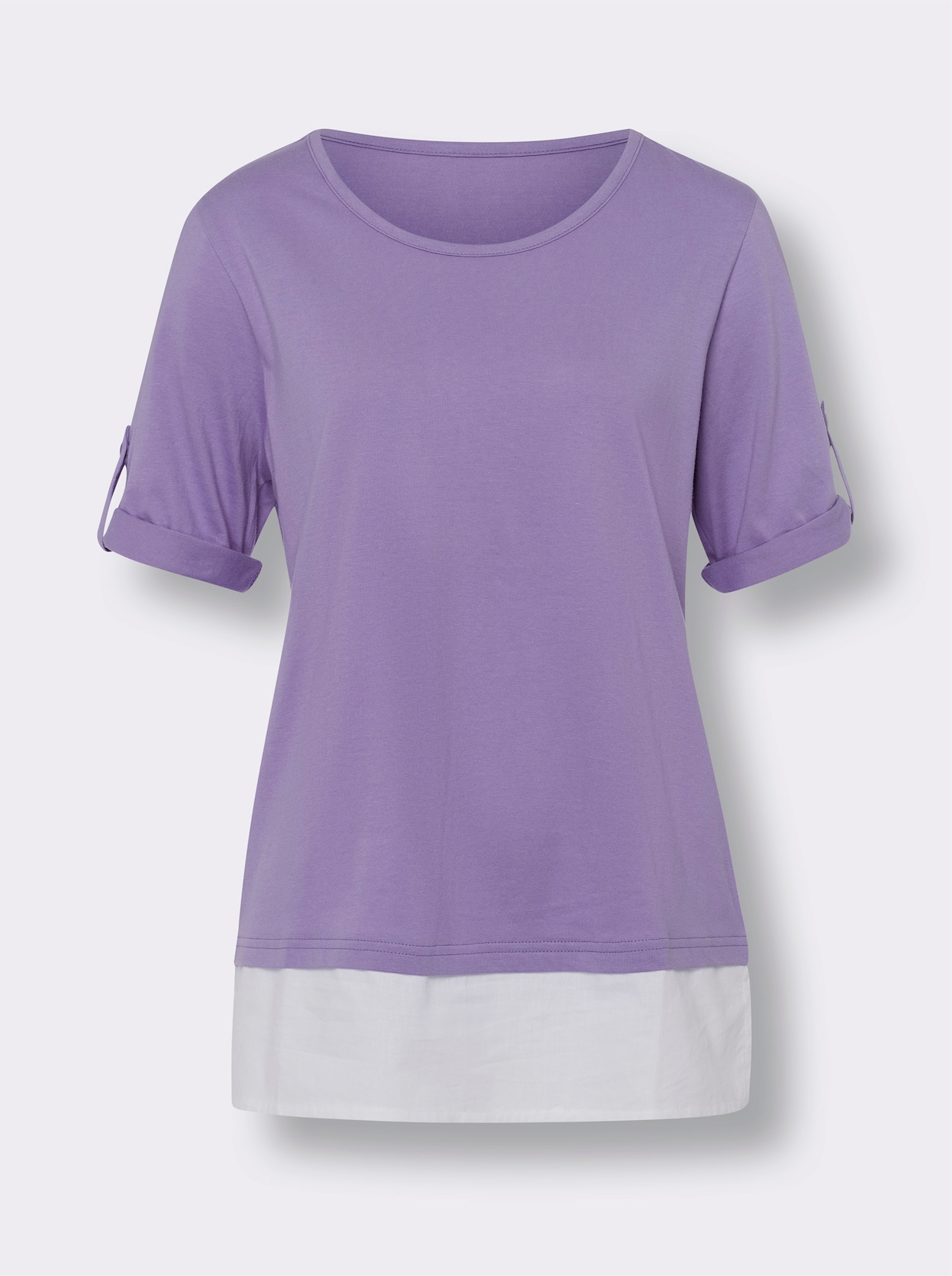 2-in-1-Shirt - lavendel-weiß