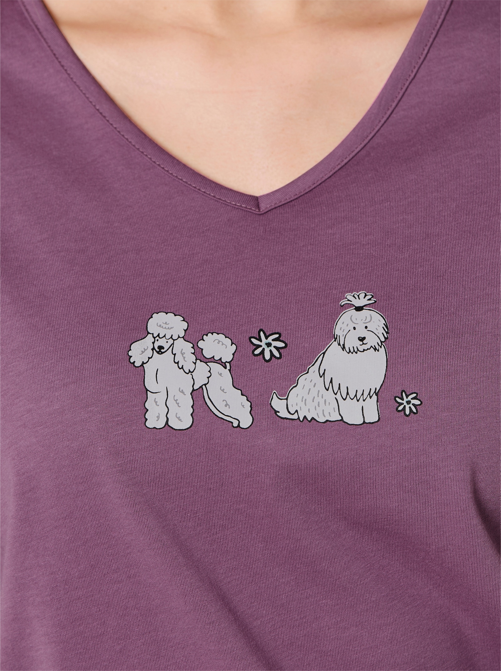 wäschepur Schlafanzüge mit Hunde-Motiven - ozean-mint-bedruckt + violett-mauve-bedruckt