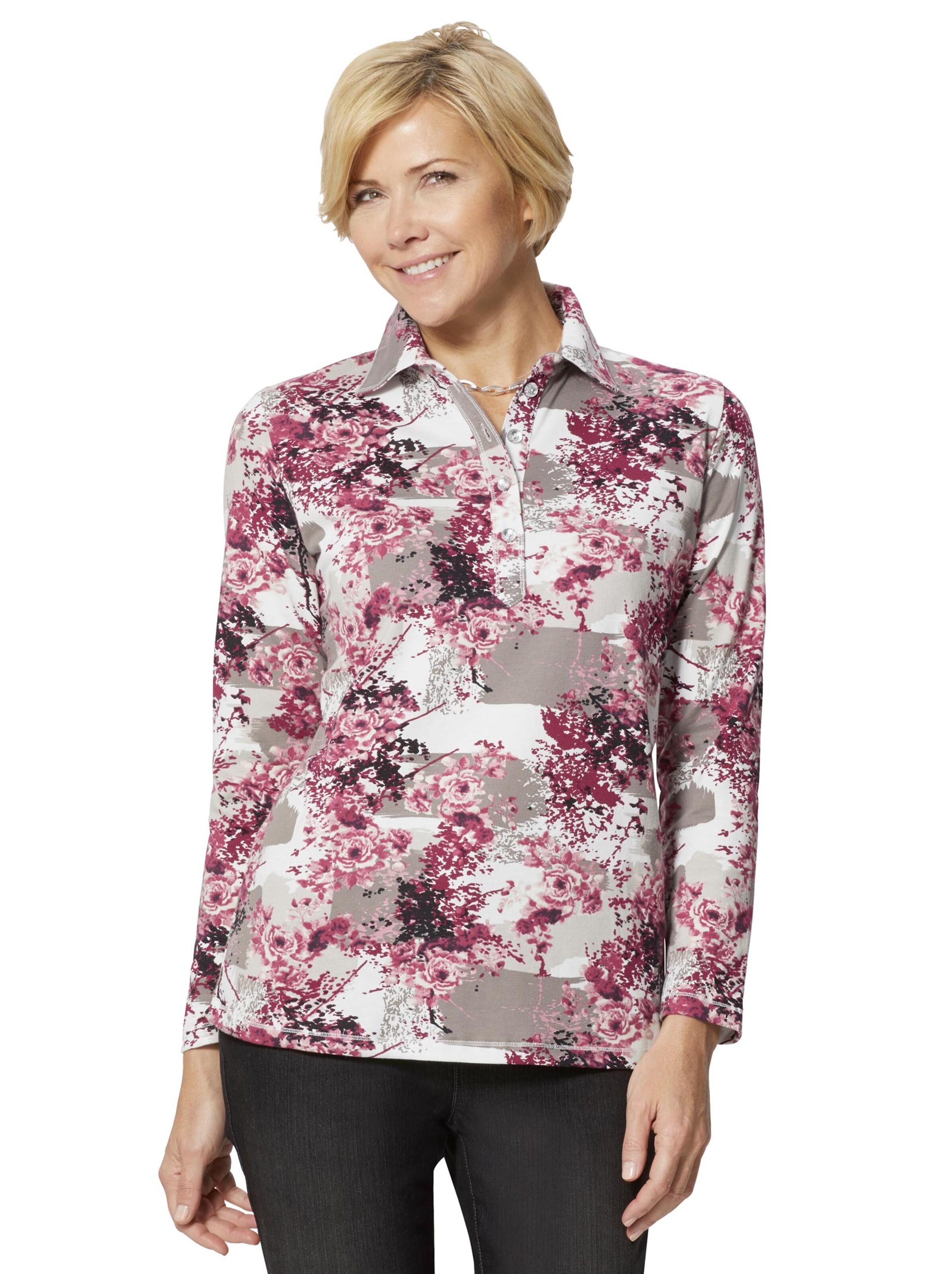 Shirt - weinrot-gemustert