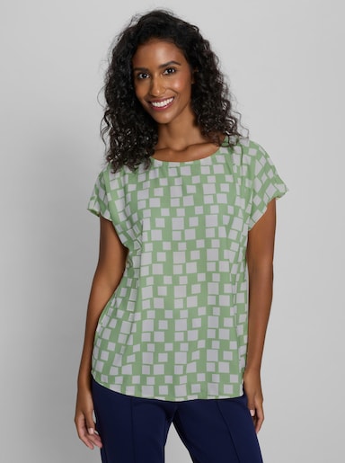 heine Druckbluse mit Grafik-Print - reseda-ecru-bedruckt