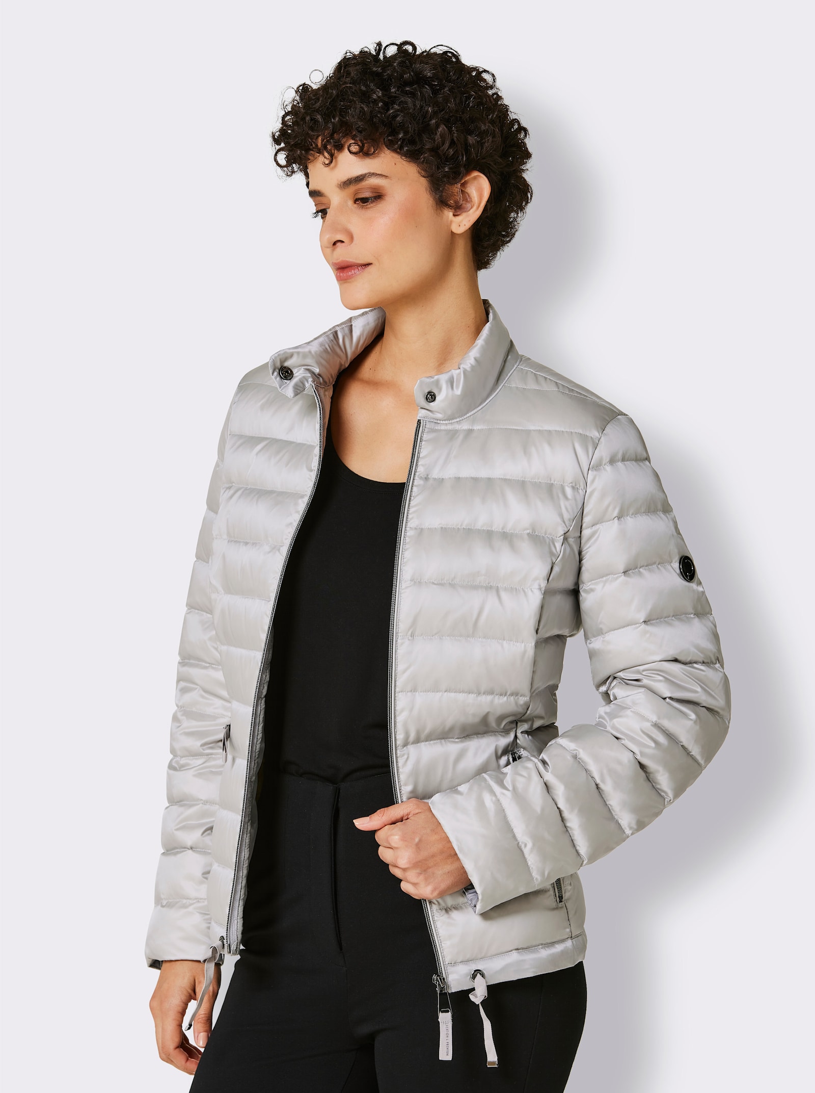 CREATION L PREMIUM Leichtdaunenjacke mit Pack-away-Beutel für unterwegs - hellgrau-grau