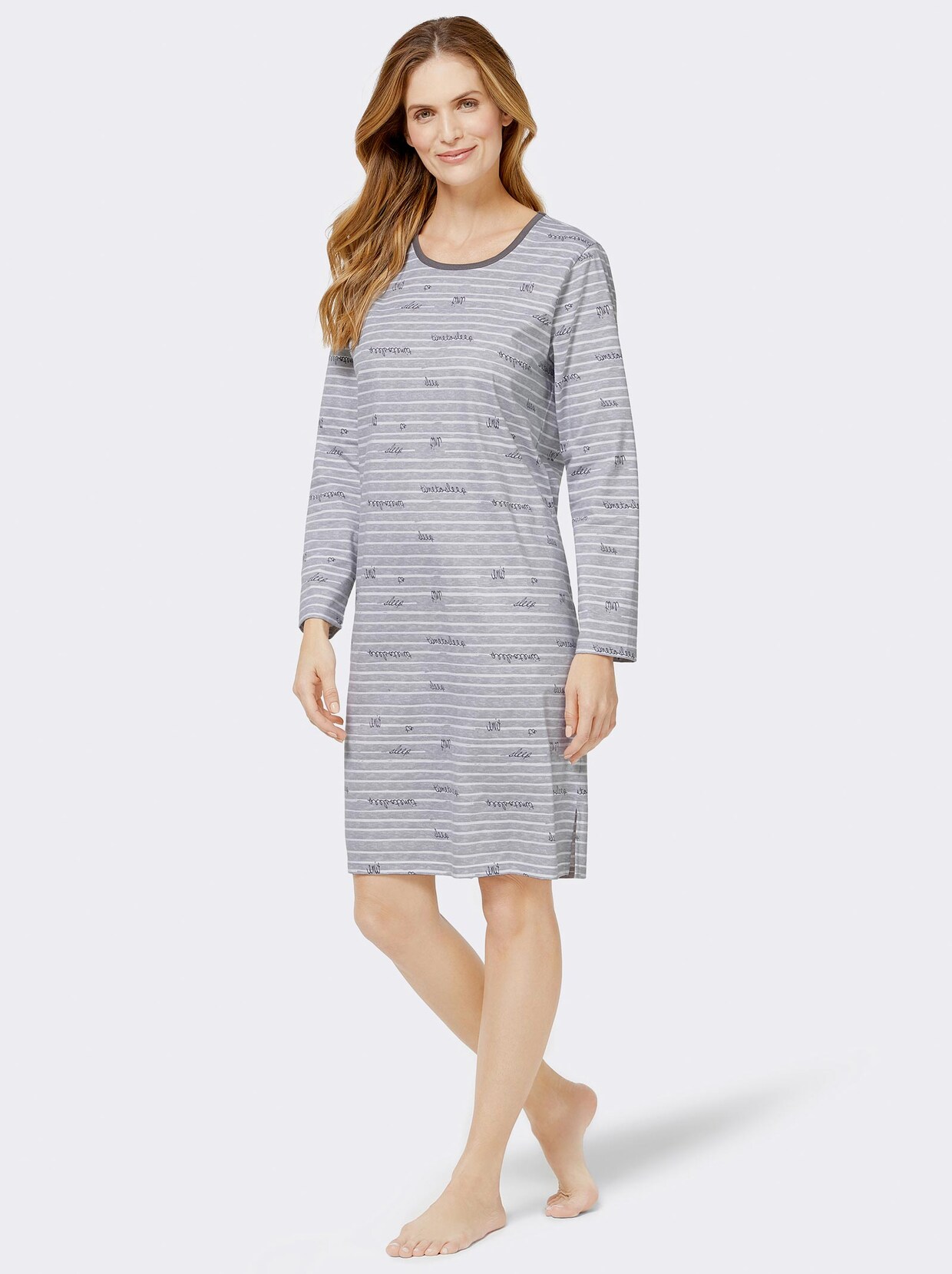 wäschepur Sleepshirt - grau-meliert