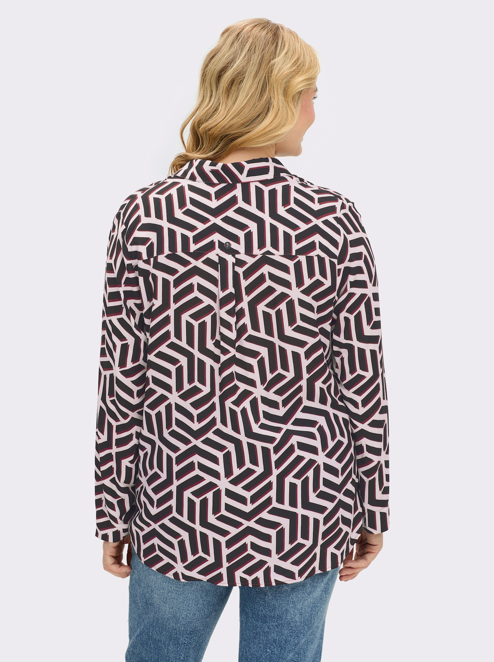 sheego Tuniek met grafische print rondom - zwart/ecru geprint