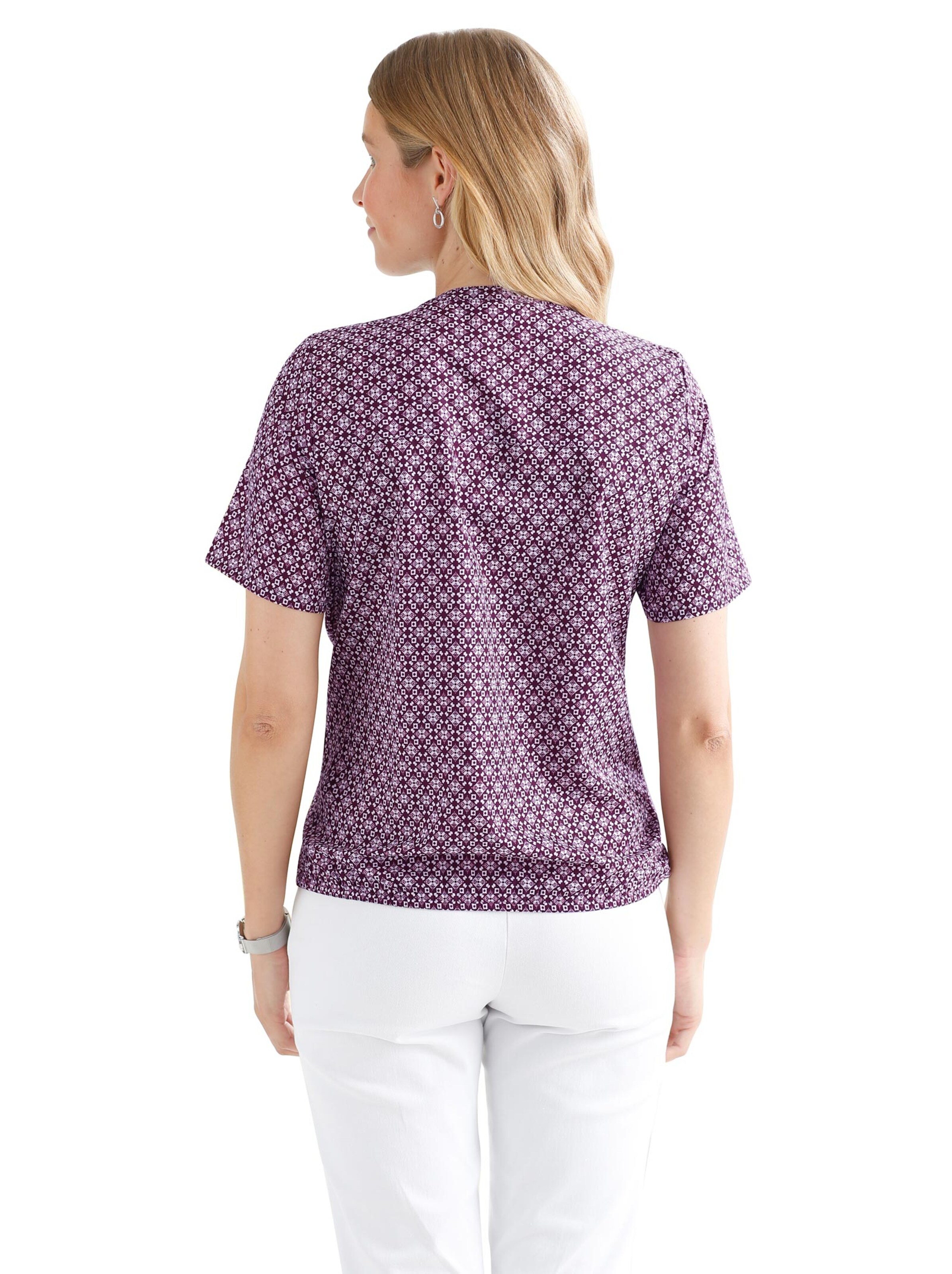 Bluse - aubergine-gemustert