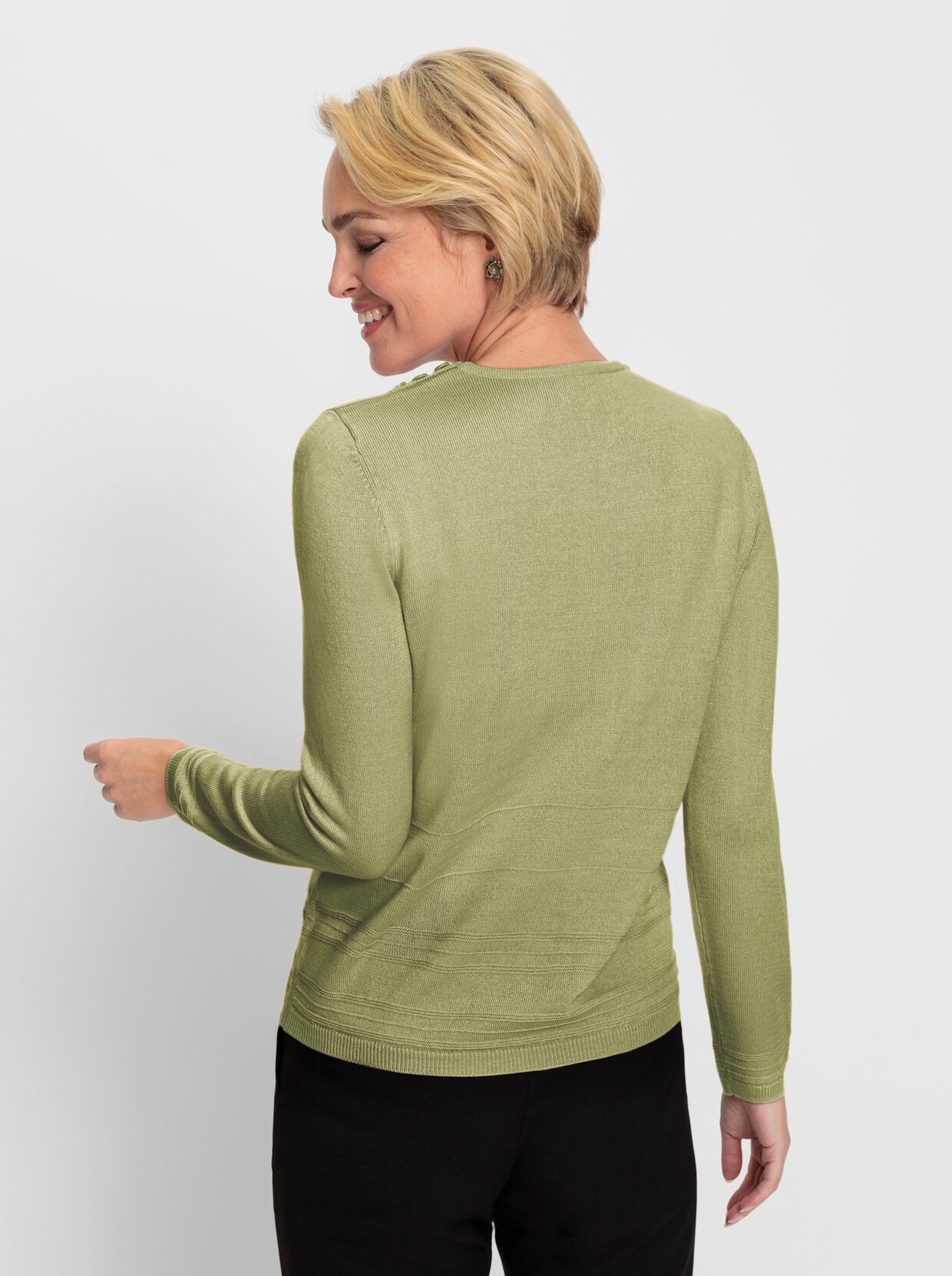 Langarm-Pullover - lindgrün
