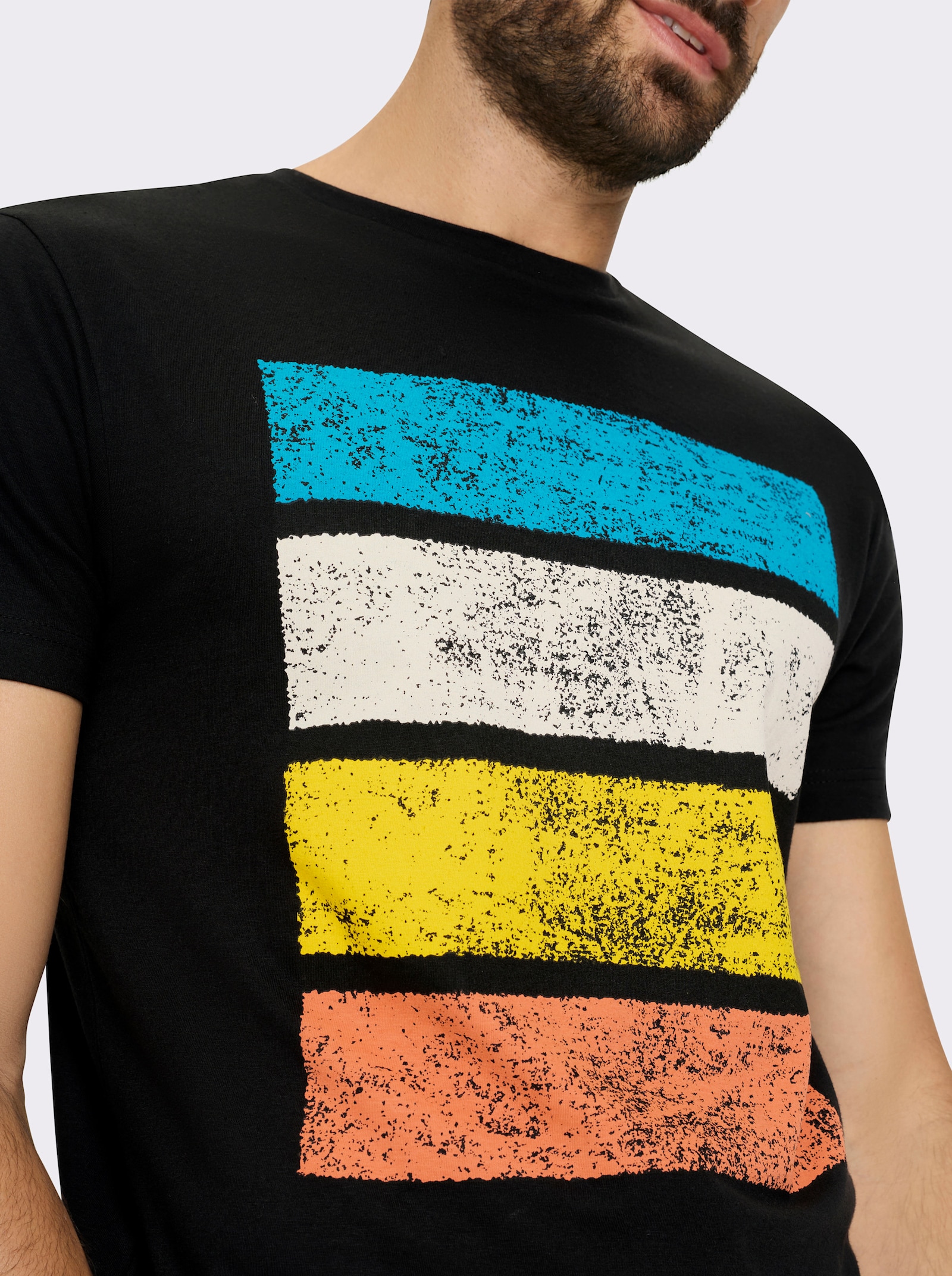 Catamaran T-Shirt mit Front-Print - schwarz-bedruckt