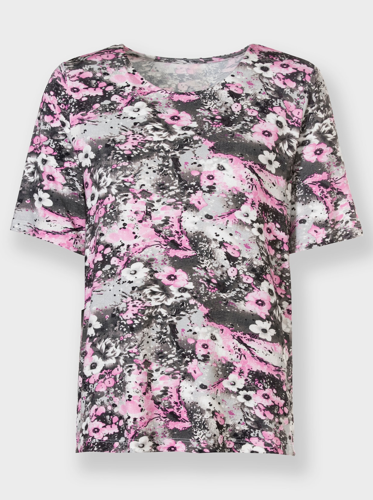 Shirt - grau-rosé-bedruckt