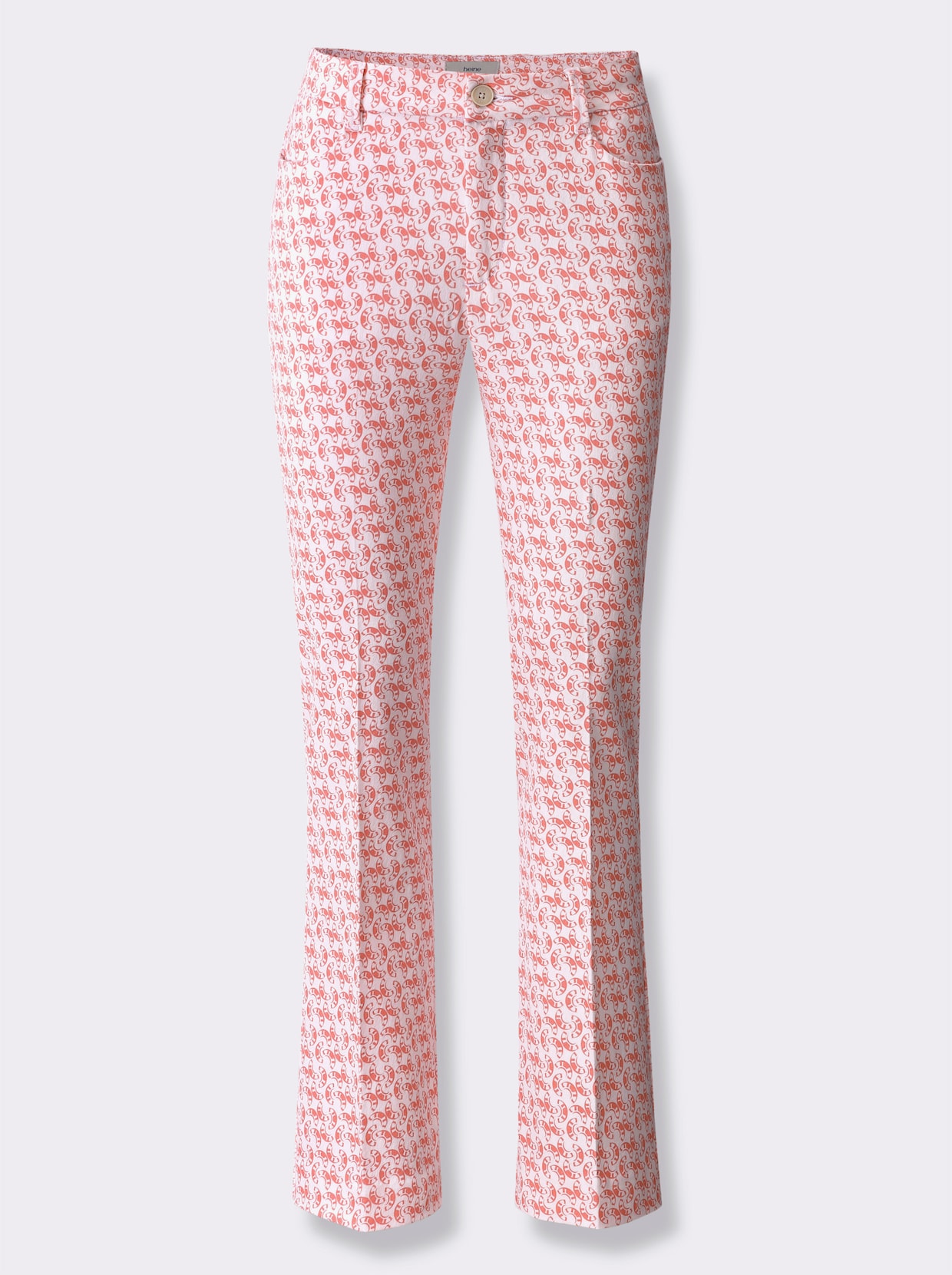 heine Bedrukte broek - flamingo/ecru bedrukt