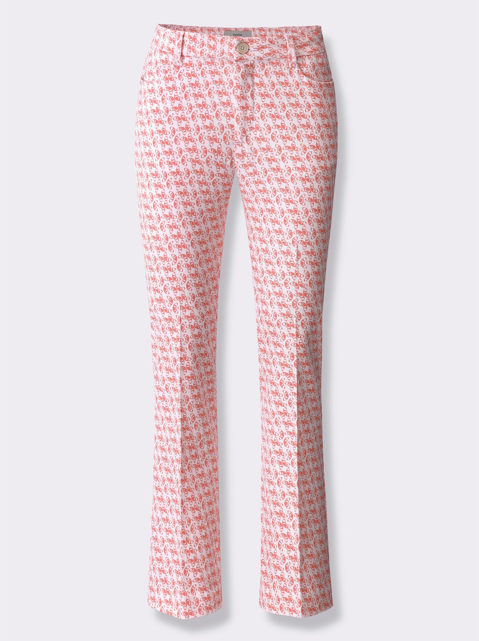heine Druckhose in softer Stretch-Qualität - flamingo-ecru-bedruckt
