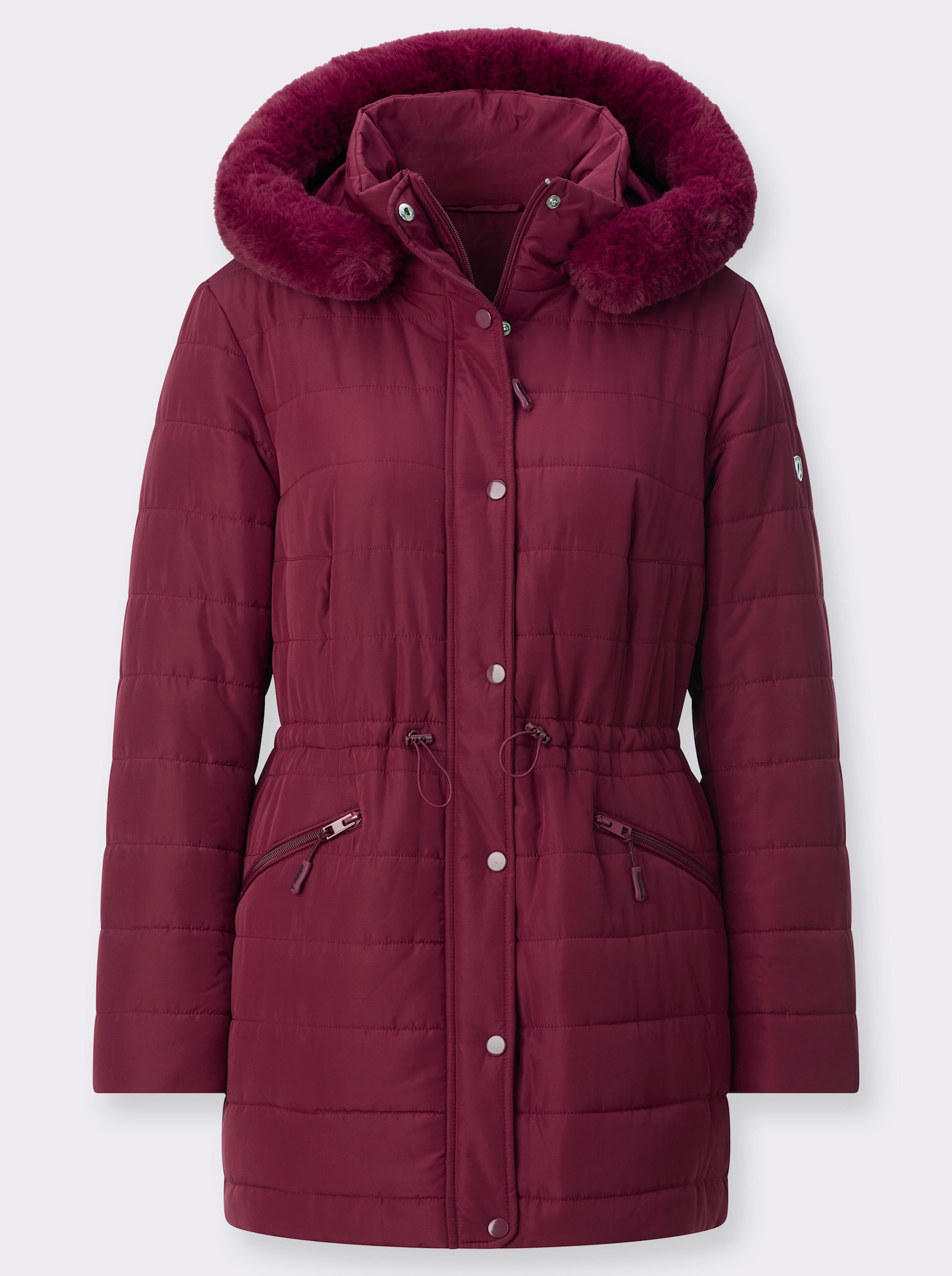 Steppjacke mit verdecktem Reißverschluss - bordeaux