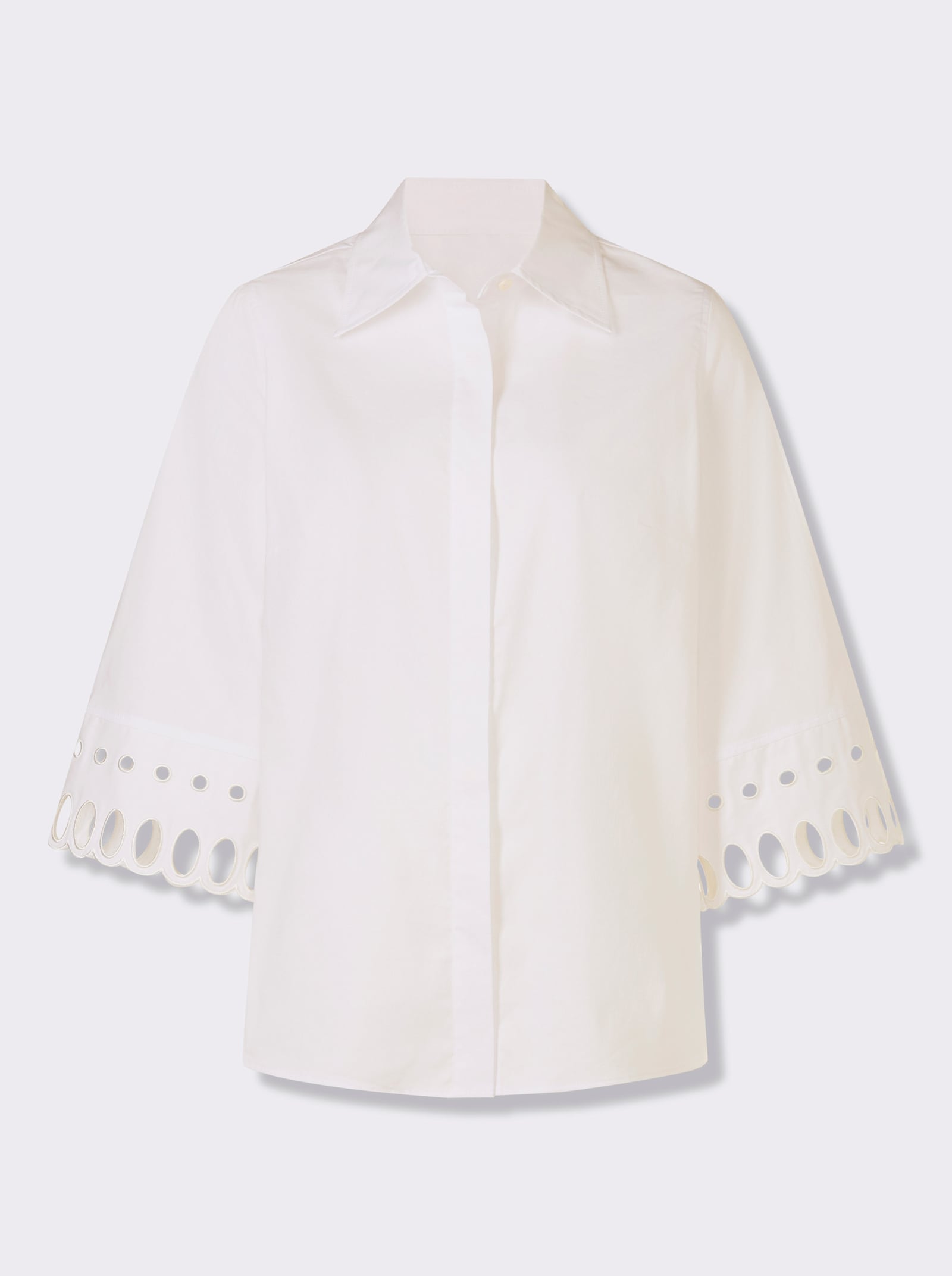 heine Hemdbluse mit Lochspitze - weiß