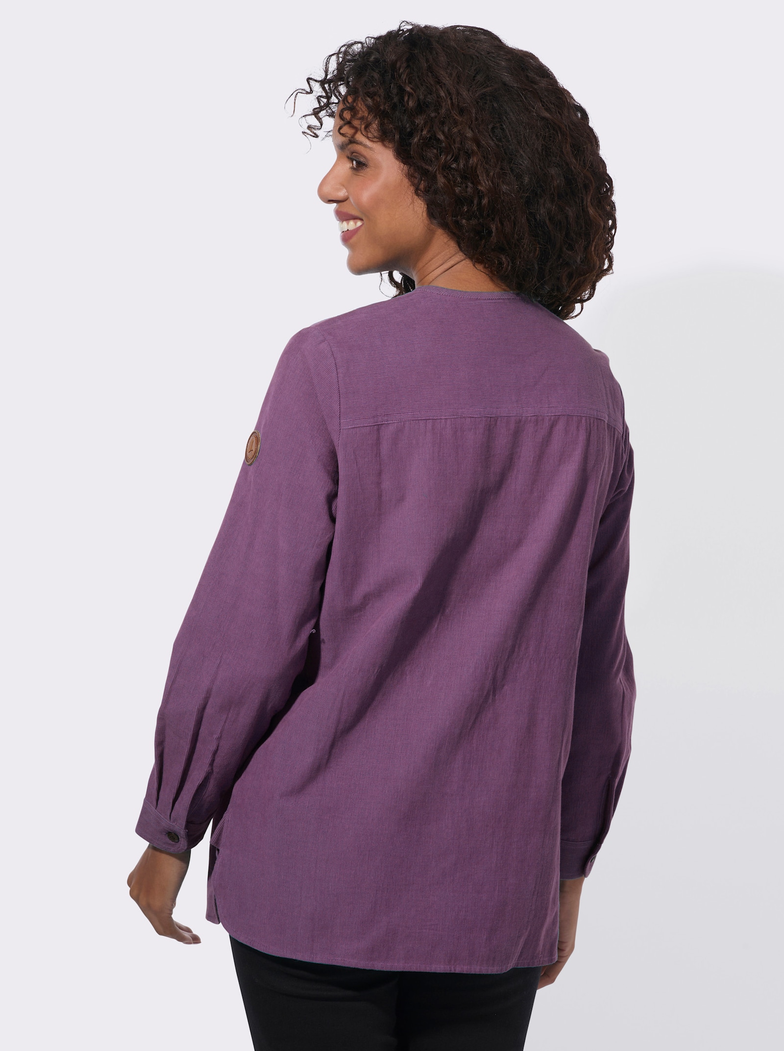  Langarmbluse in Cord-Qualität - violett
