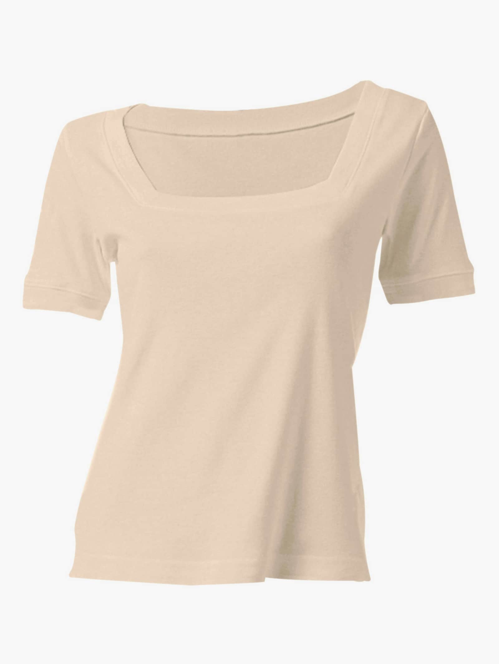 heine Shirt aus Rippenware - beige