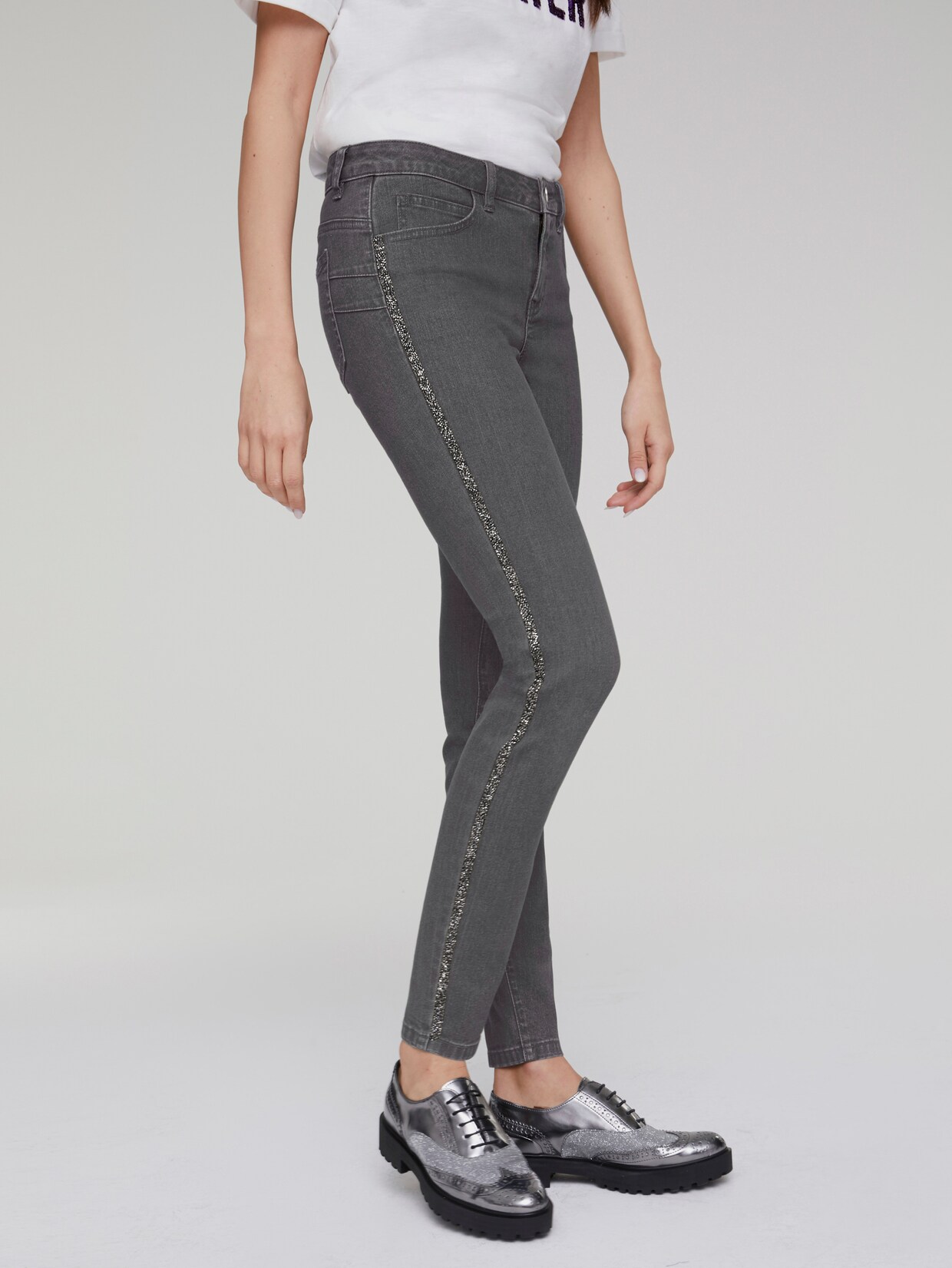 heine 'Buik weg'-jeans - grafiet