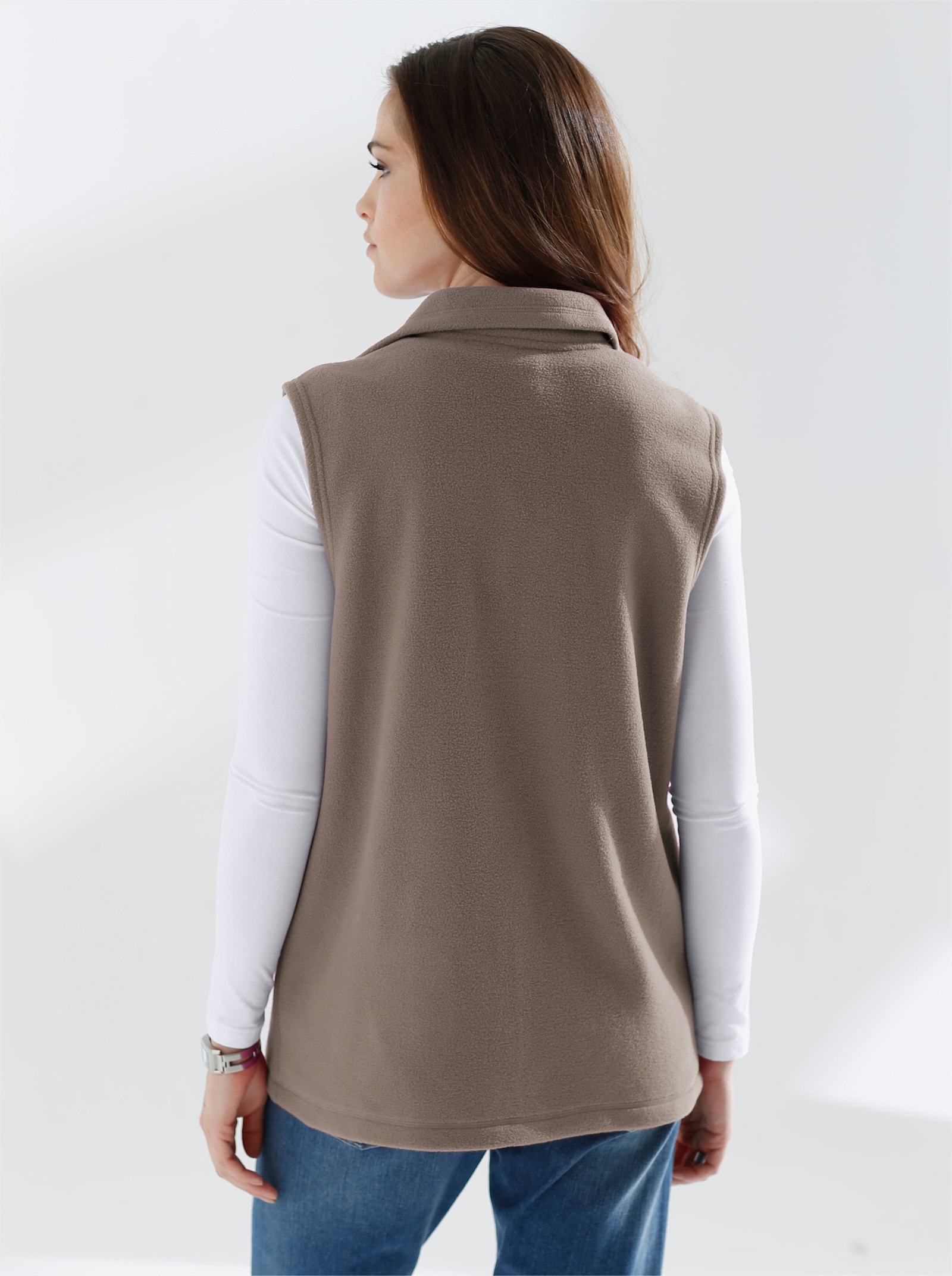 Fleecegilet in antipilling-uitvoering - taupe