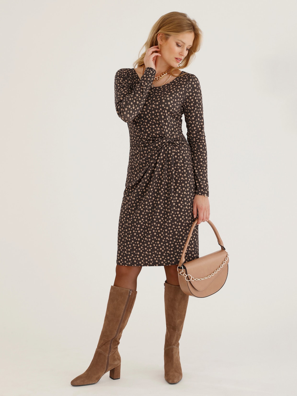 heine Jersey-Kleid - dunkelbraun
