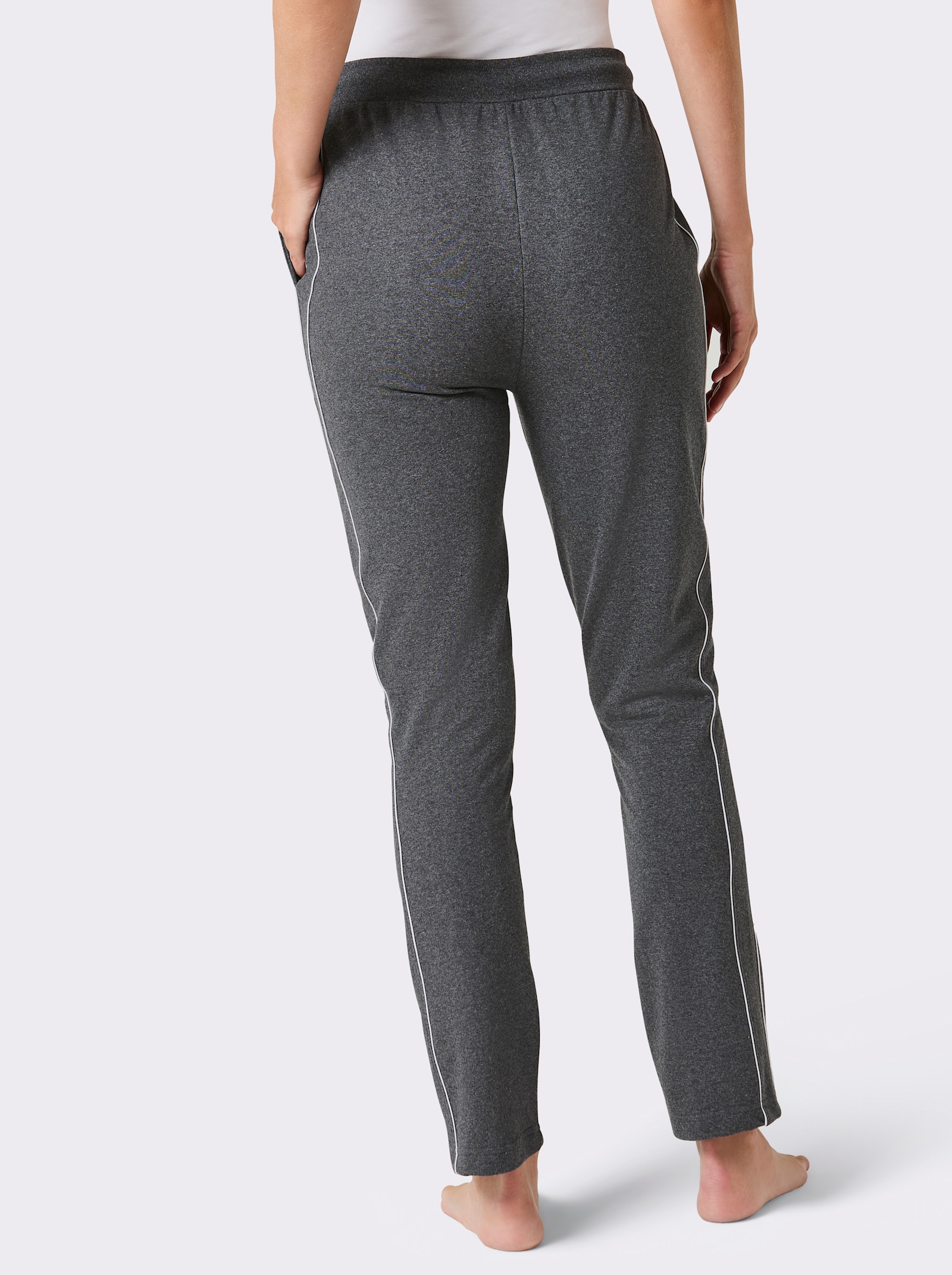 feel good Hose - anthrazit-meliert-weiß