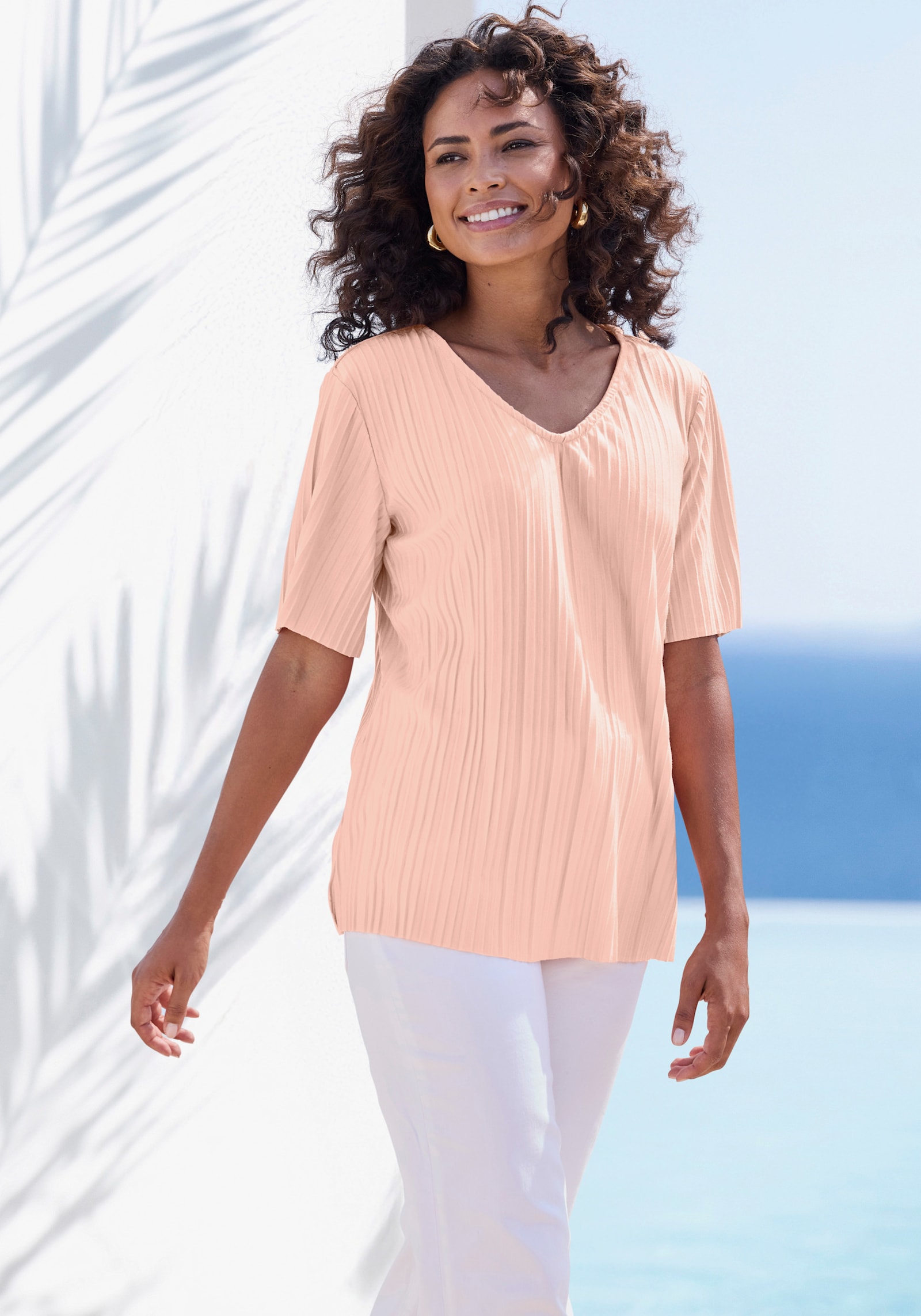 LASCANA Plisseeshirt - peach