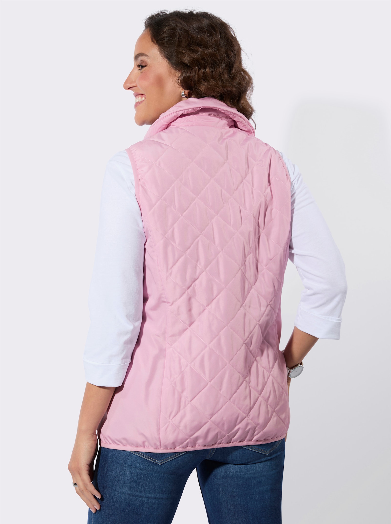 Steppweste in Microfaser-Qualität - rosé