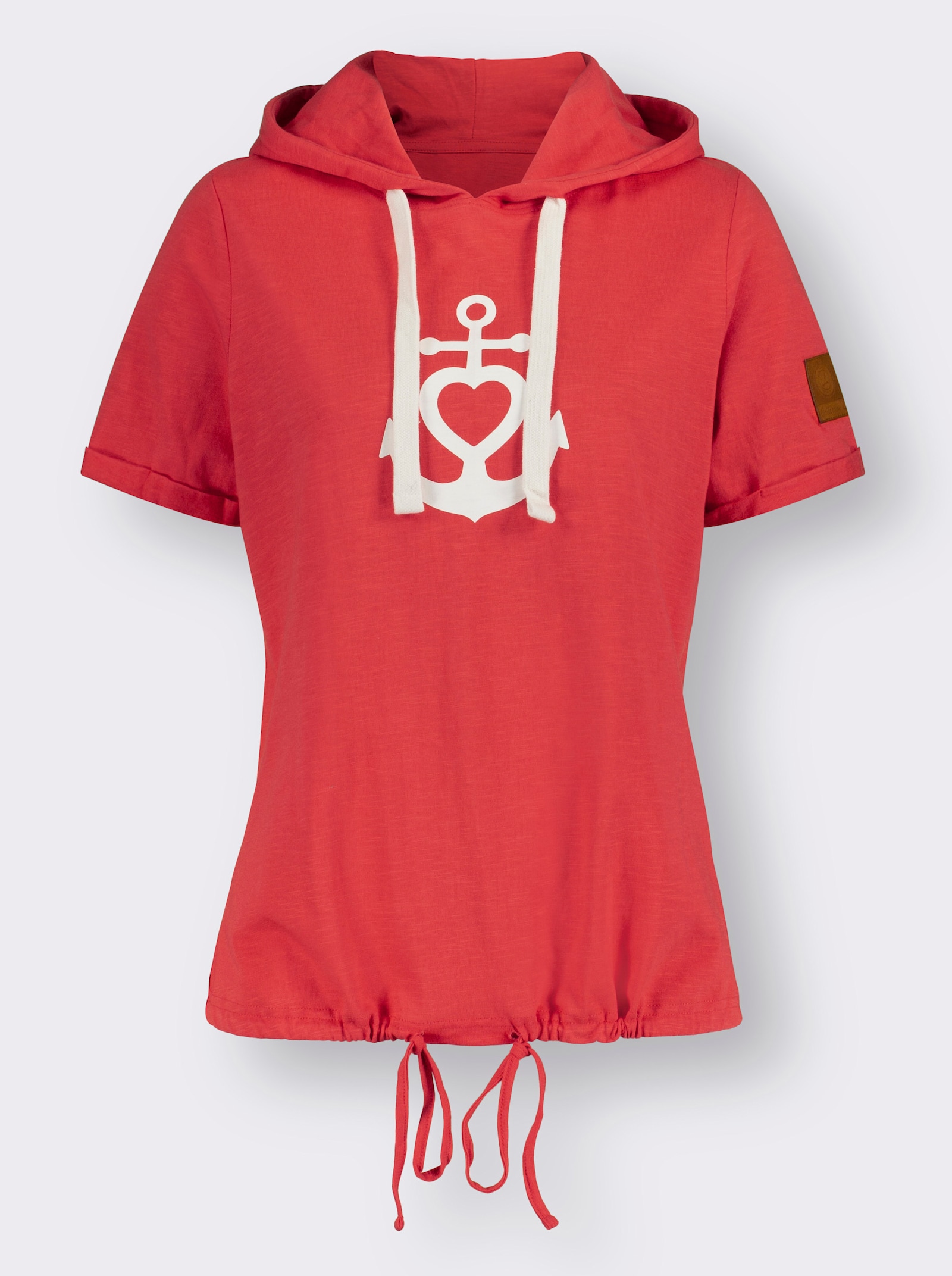 Kapuzenshirt mit kurzen Ärmeln - hummer-weiß