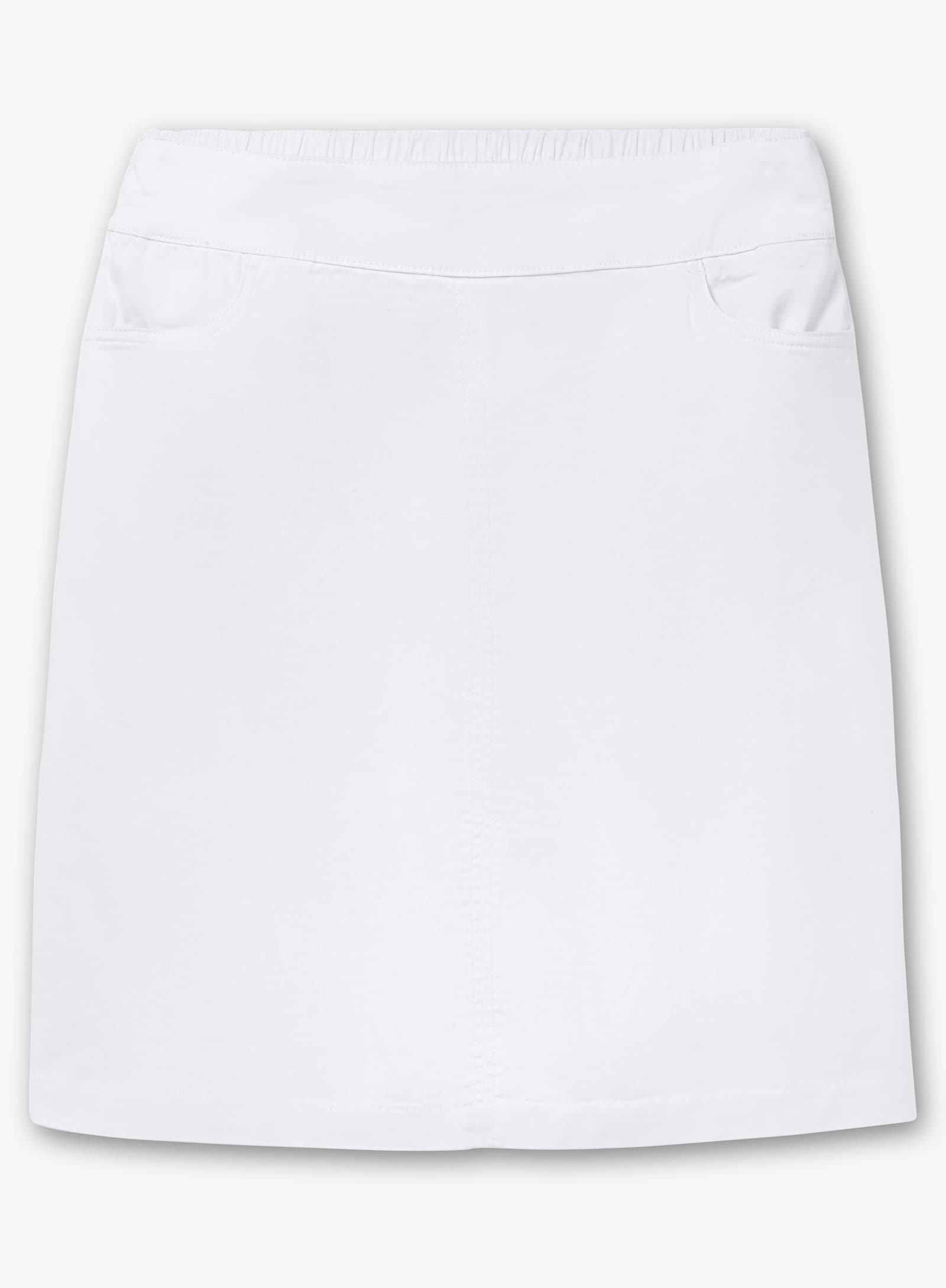 Jeansrock mit hoher Bundpatte - weiß